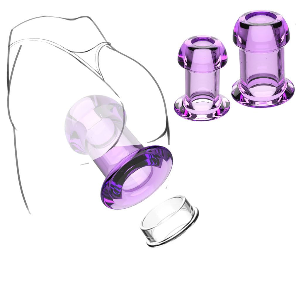 Hollow Tunnel Butt Plug with Matched Stopper Anal Plug Thread Butt Plug Sex Toys, 4PCS Butt Plugs Training Set for Beginners Advanced Users Adult Sex Toy