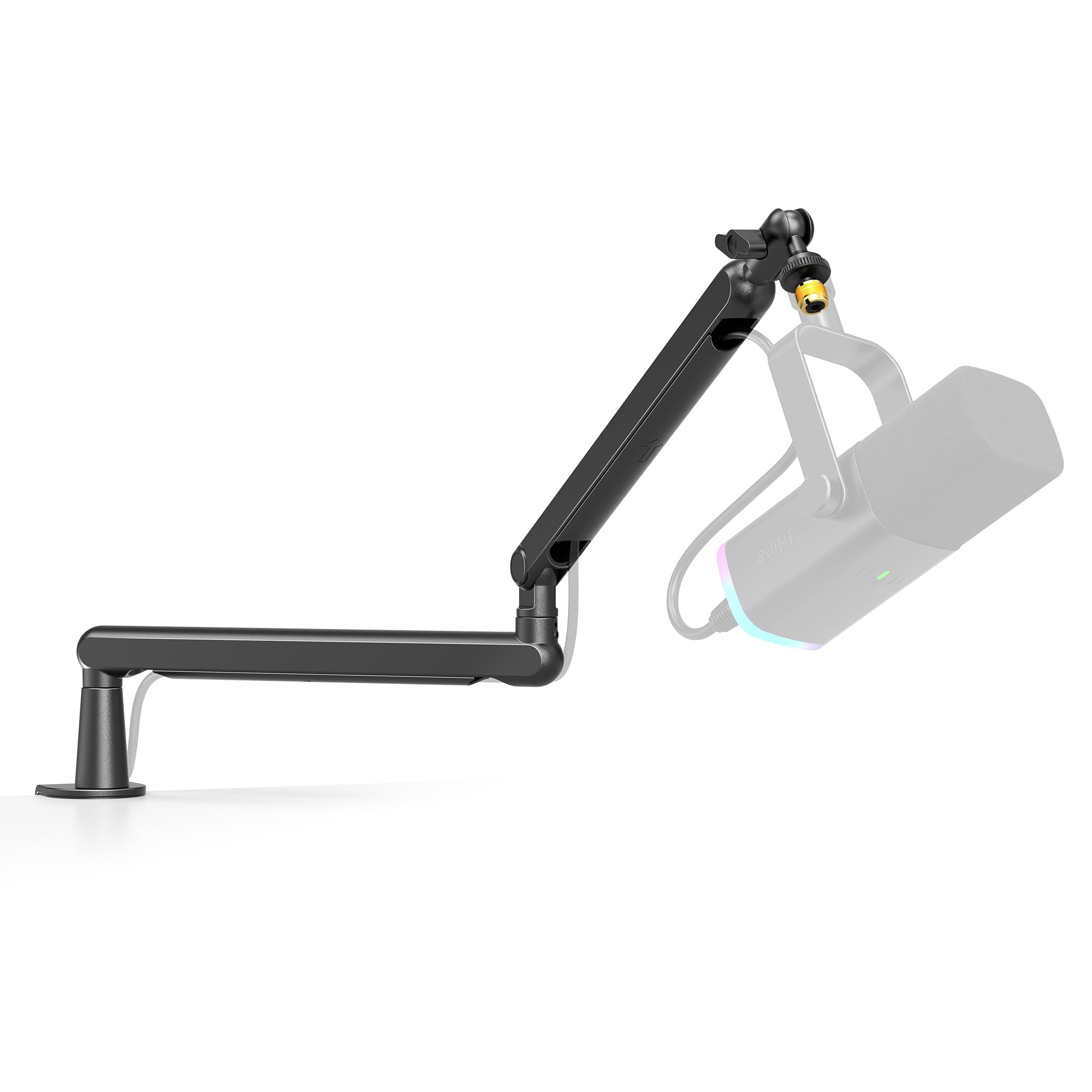 FIFINE Microphone Boom Arm, Low Profile Adjustable Stick Microphone Arm Stand with Desk Mount Clamp, Screw Adapter, Cable Management, for Podcast Streaming Gaming Studio-BM88: Black