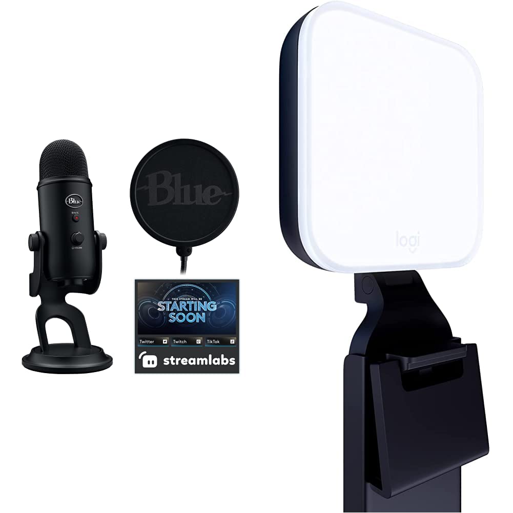 Logitech Creators Blue Yeti USB Microphone for Gaming, Streaming, Podcast, YouTube, Discord, PC, Studio Sound, Plug & Play-Blackout