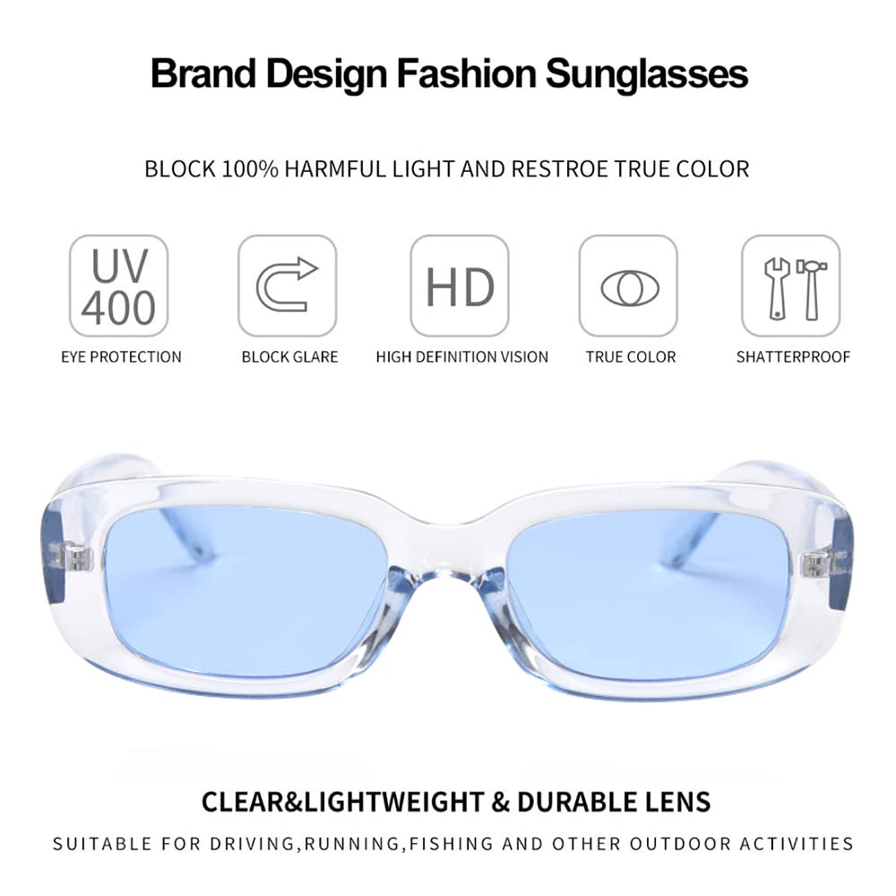 BOJOD Rectangle Sunglasses for Women Retro Fashion Sunglasses UV 400 Protection Square Frame Eyewear thumbnail 4