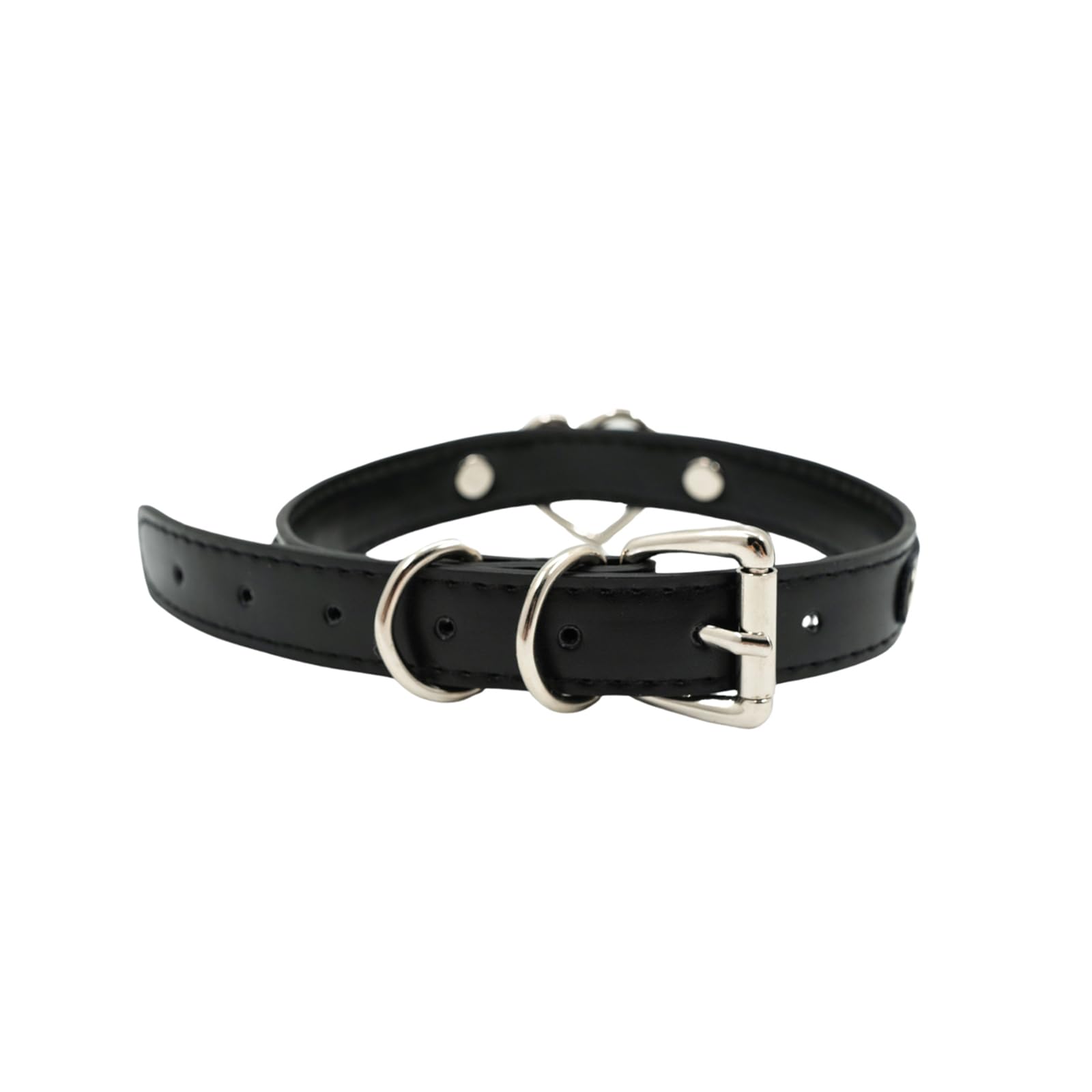 ADEMISHIA Black Heart O-ring Letter Choker Necklace For Women, Punk Handmade PU Leather Leash Collar Adjustable Gothic Jewerly
