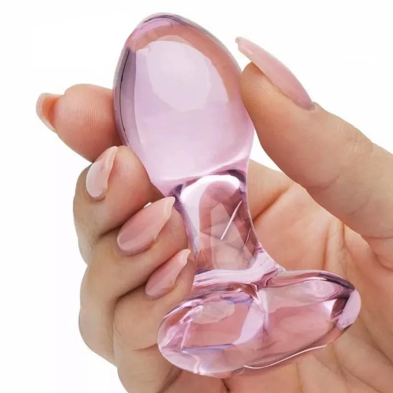 Pink Glass Butt Plug,Crystal  Anal Plug,Adult Sex AnalToy,Sex Gifts,S&M Anal Trainer,Portable Bum Plug Bomb Plug,Anal Expander Training Masturbation for Adult Female Men Women Gay and Couples: Heart