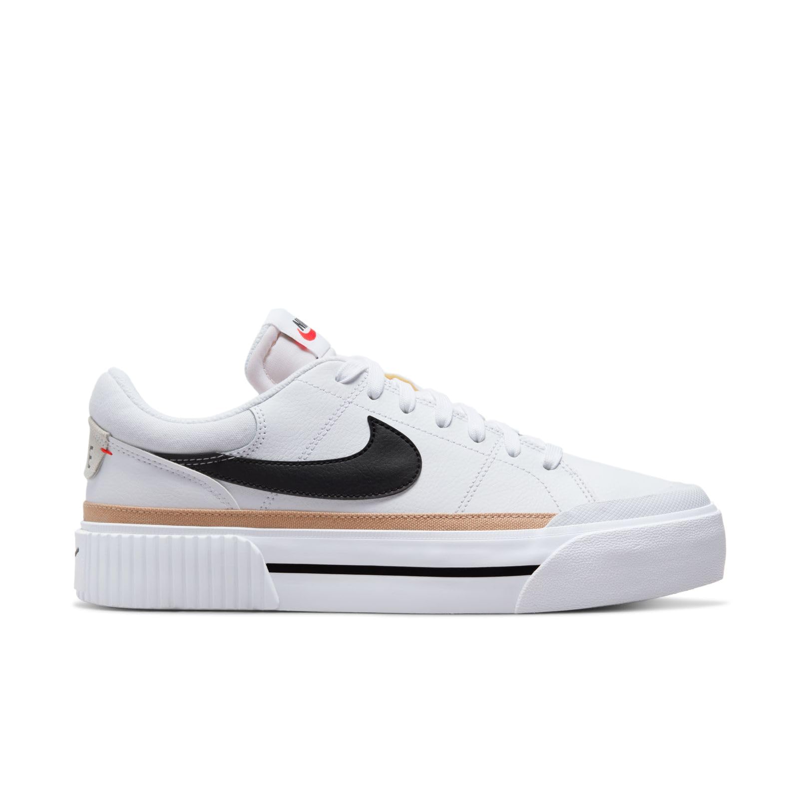 Nike Women's Low-Top Sneakers: 7.5 White/Black-hemp-team Orange