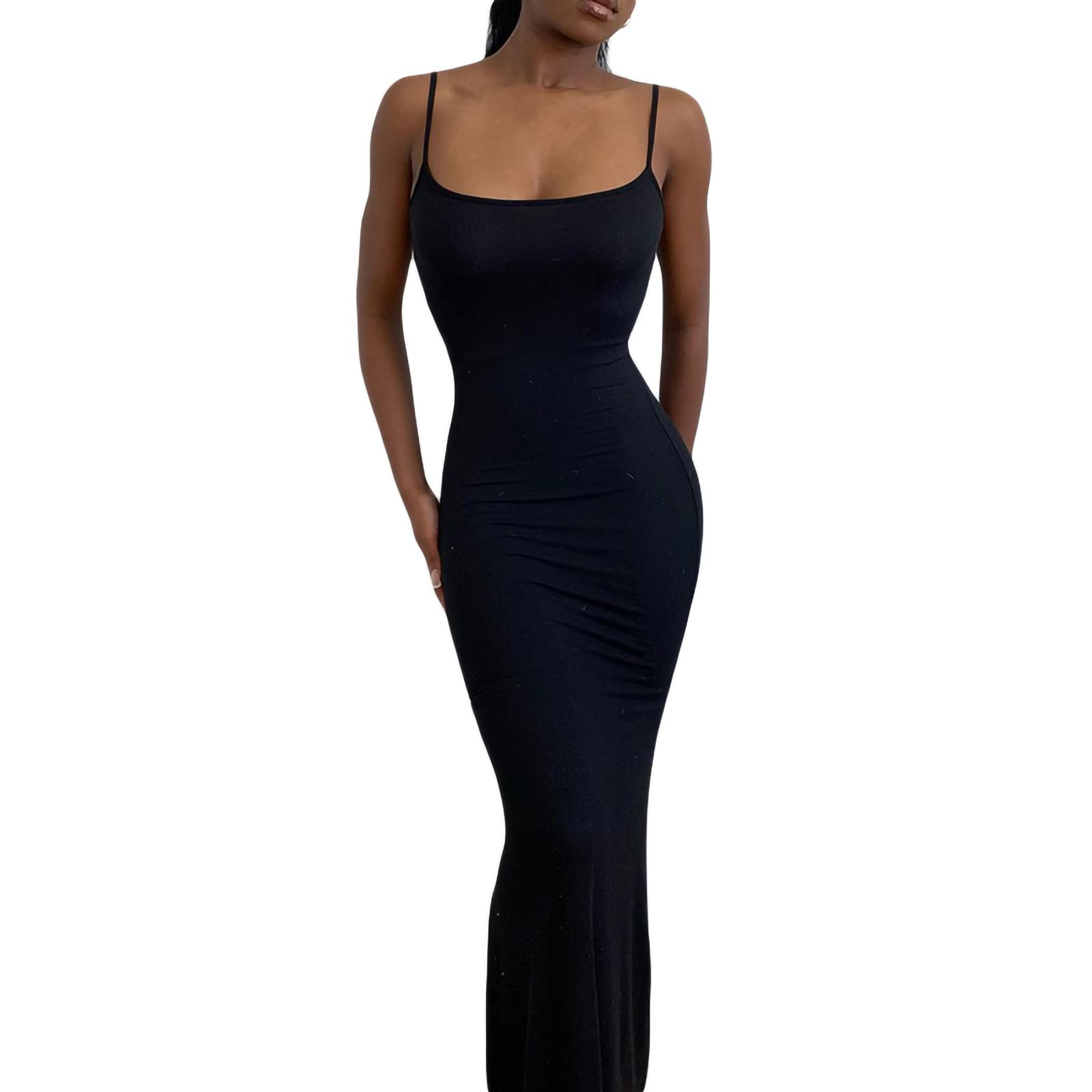 Women Bodycon Maxi Slip Dress Summer Sleeveless Strappy Backless Evening Party Long Dress