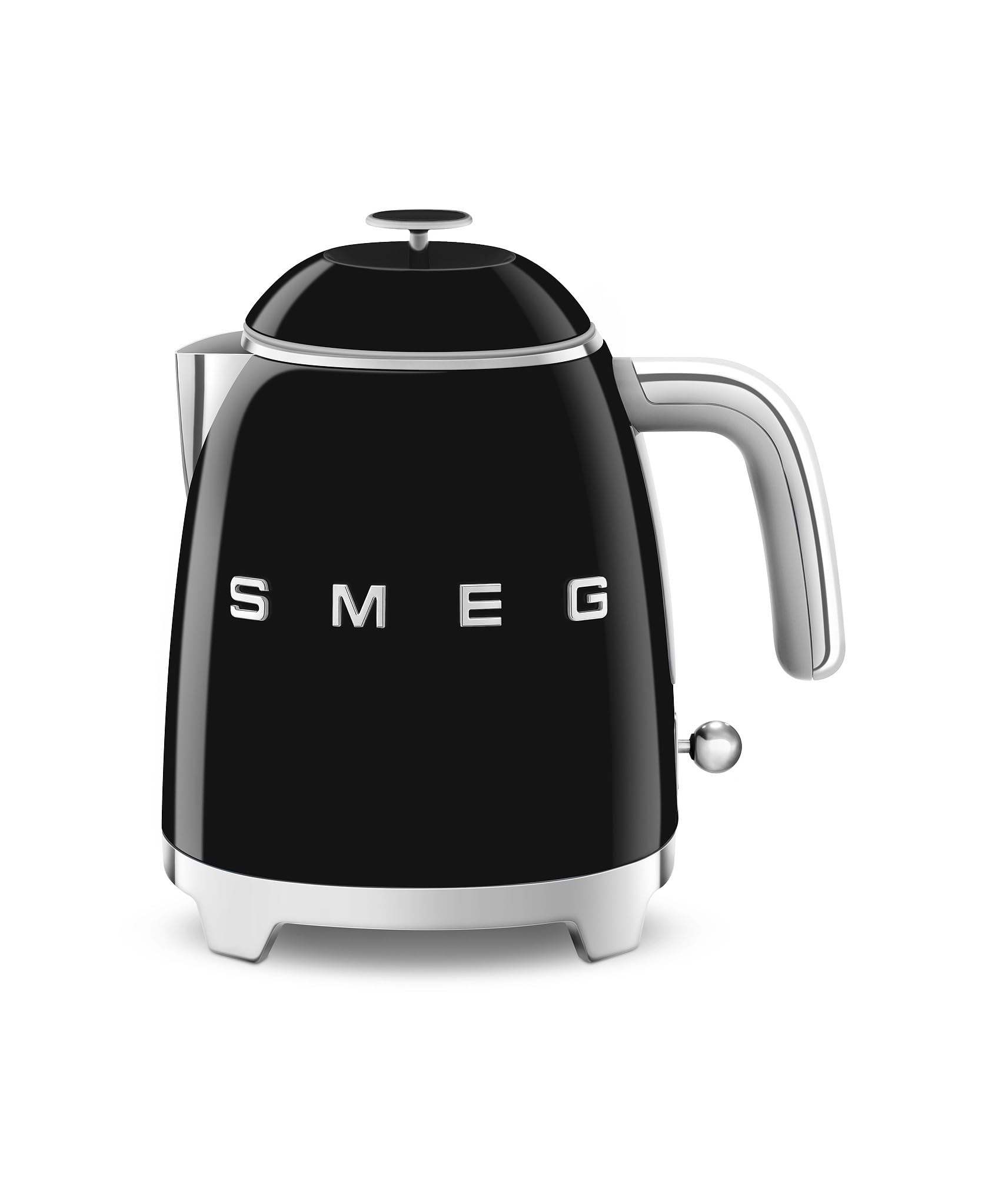 SMEG Mini 50's Retro Style 3 Cup Electric Kettle with Double Wall Anti Slip Base and Water Level Indicator (): Black