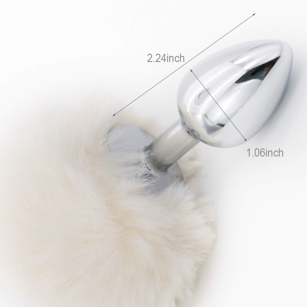 Size Butt Plug Metal Butt Plug Sexual Anus Rabbit's Tail Anal Sex Toys for Women Fun Sex Games: Small