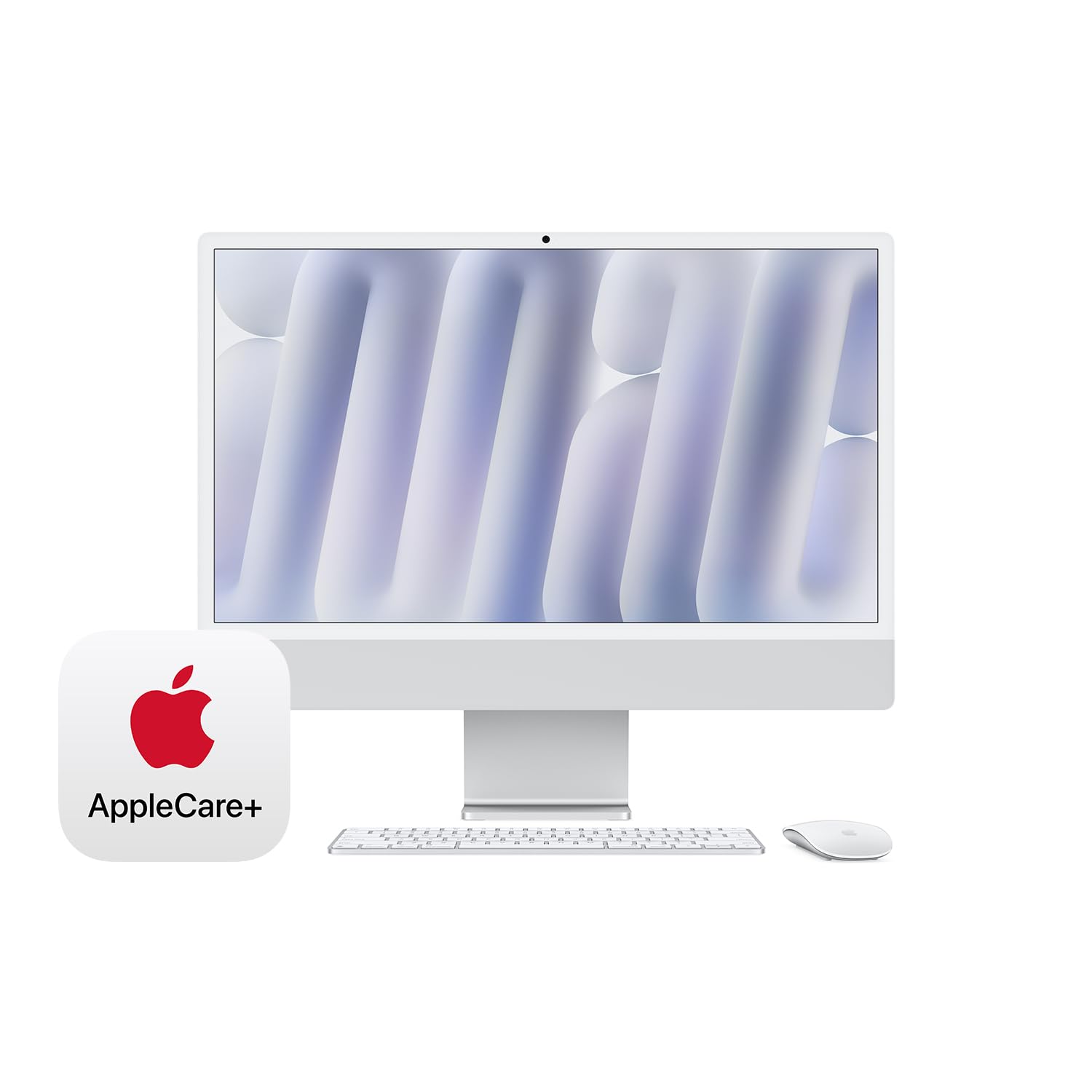 Apple 2024 iMac All-in-One Desktop Computer with M4 chip with 10-core CPU and 10-core GPU: Built for Apple Intelligence, 24-inch Retina Display, 16GB Unified Memory, 512GB SSD Storage; Pink: Standard Glass 24GB Unified Memory, 512GB SSD Storage Silver with AppleCare+ (3 Years)