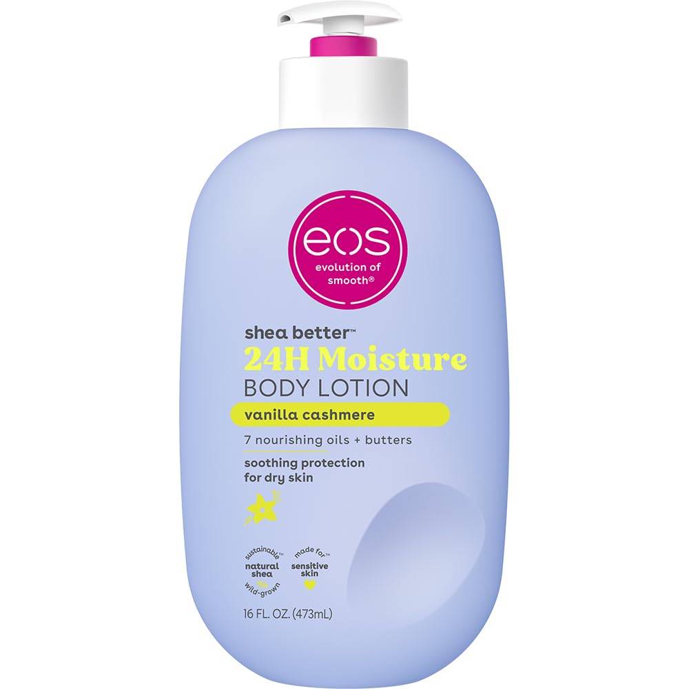 eos Shea Better Body Lotion- Pomegranate Raspberry, 24-Hour Moisture Skin Care, Lightweight & Non-Greasy, Made with Natural Shea, Vegan, 16 fl oz thumbnail 1