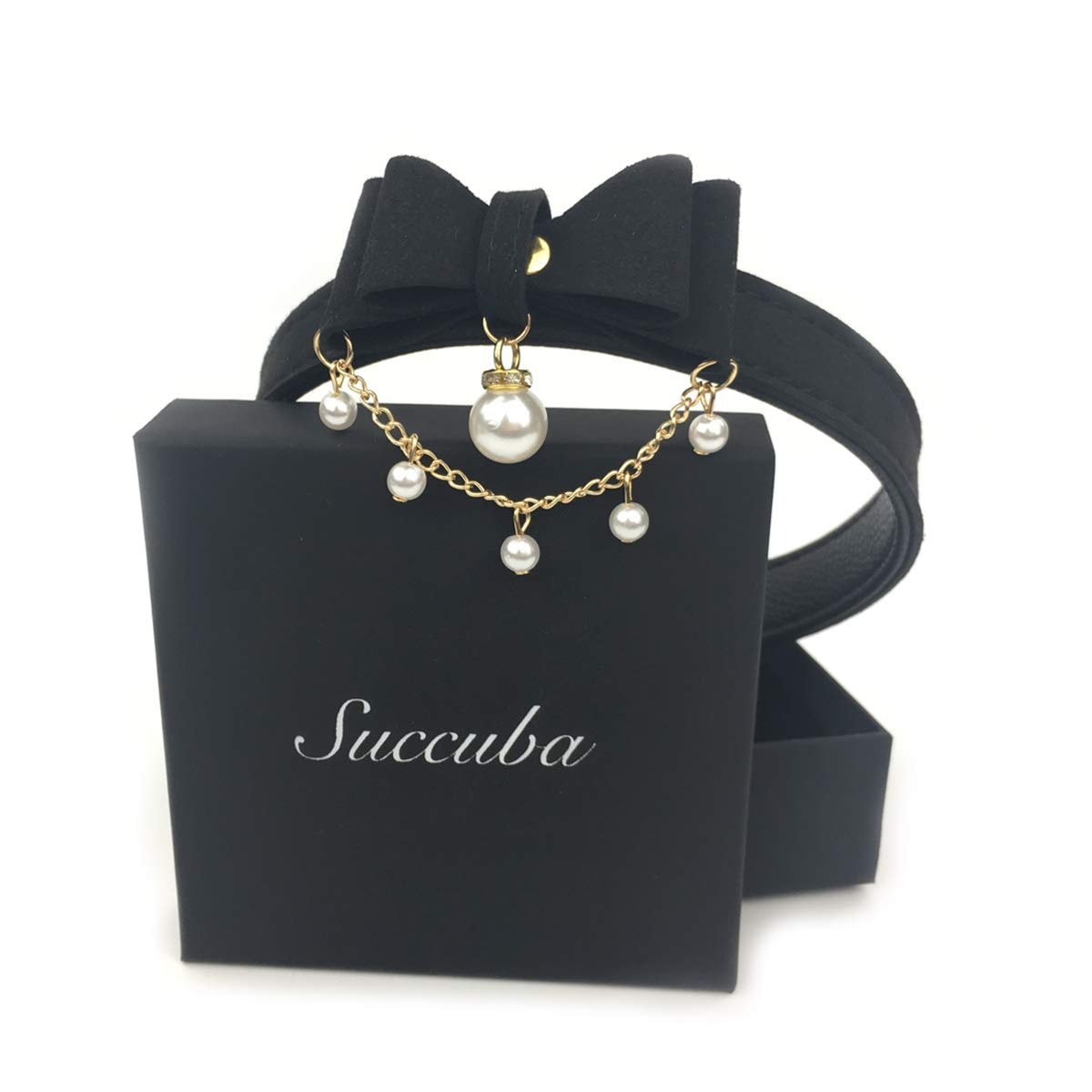 Handmade Bean Chain Choker Collar Necklace Lolita Bow Collar Cat Cosplay Kitty Velvet Necklace (Y1): Handmade Bean Chain Choker Collar Necklace Lolita Bow Collar Cat Cosplay Kitty Velvet Necklace (Y1)