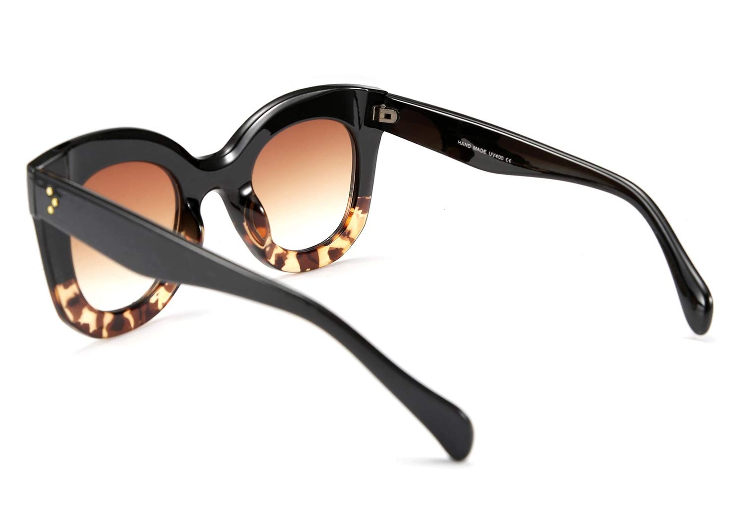 FEISEDY Retro Oversized Square Horn Sunglasses Semi Cat Eye Butterfly Glass Big Thick Bold Frame B2572 thumbnail 3