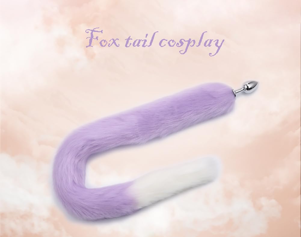 30.3 Inch Fox Animal Costume Tail Faux Fur Wolf Butt Tail Long Anal Butt Plug Fox Cat Butt Plug Furry Plush Tail Plug Valentines Day Cosplay