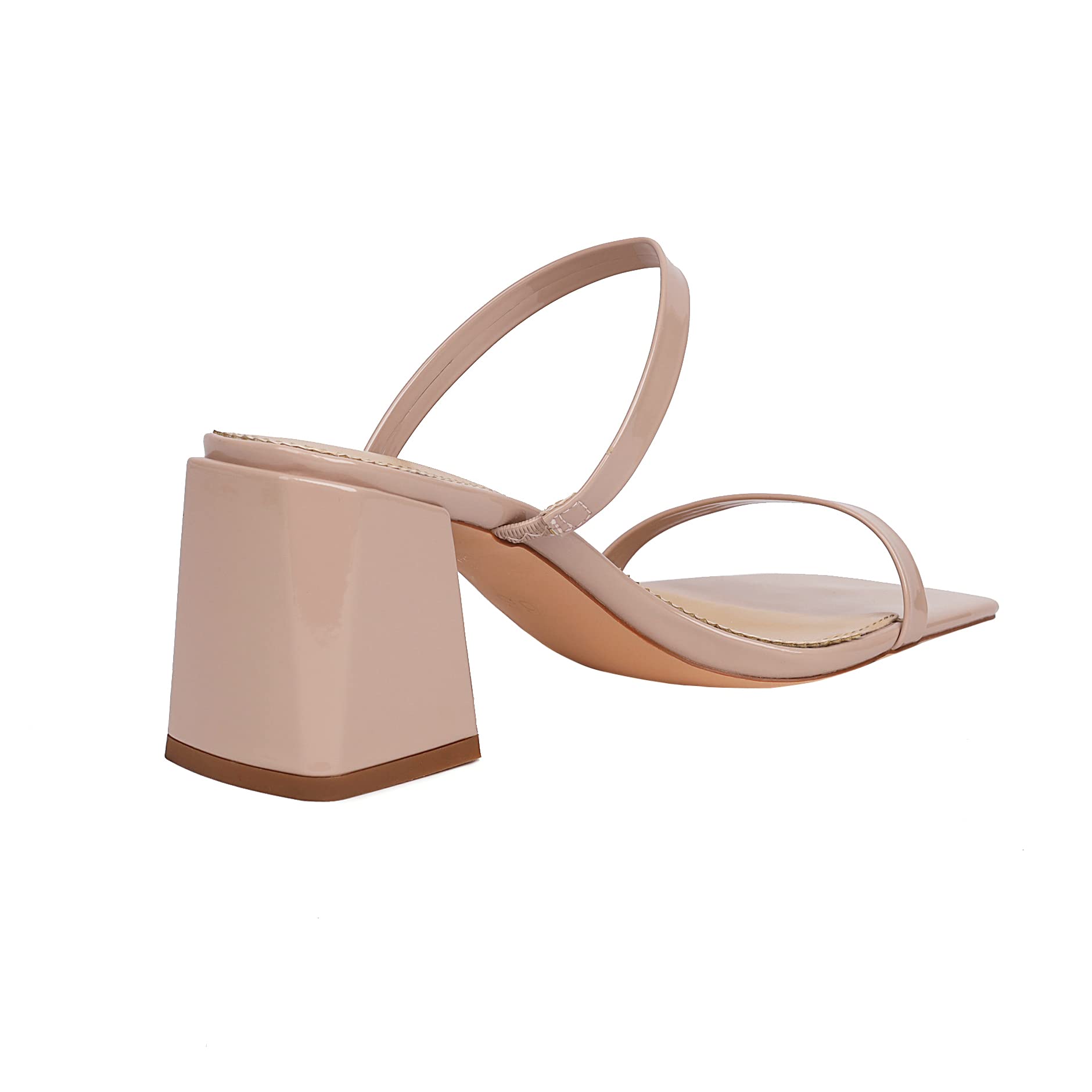 vivianly Women's Low Block Heels Sandal Square Open Toe Chunky High Heels Slip on Heeled Sandals Mules Slide for Party Wedding Dress Shoes thumbnail 5