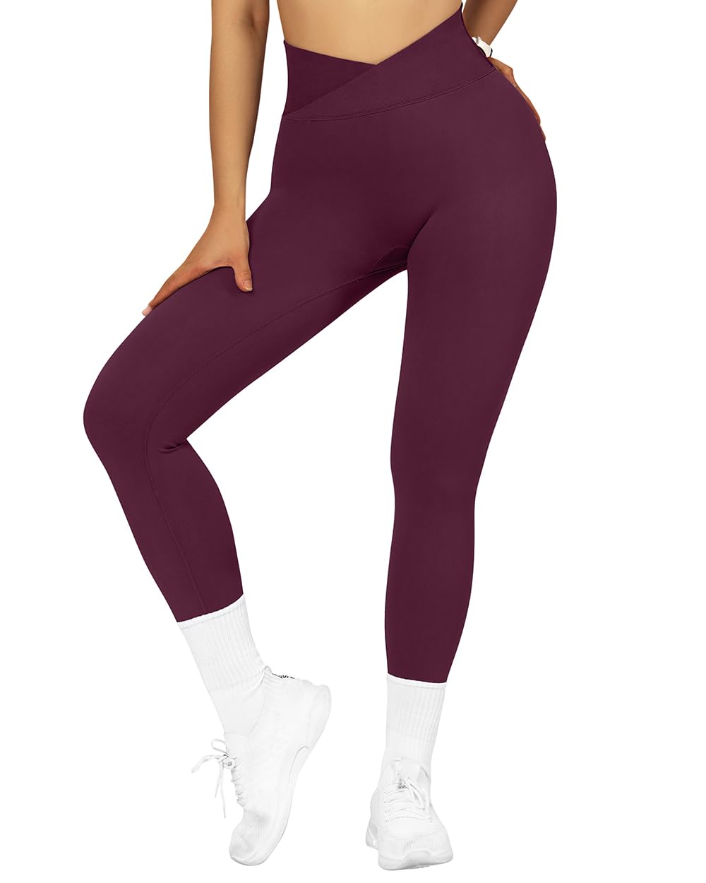SUUKSESS Women Crossover Seamless Leggings Butt Lifting High Waisted Workout Yoga Pants thumbnail 6