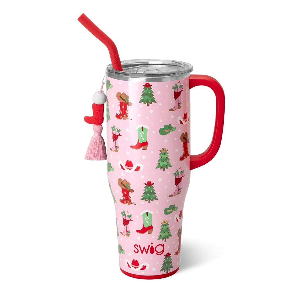 Swig Life 40oz Mega Mug, 40 oz Tumbler with Handle and Straw, Cup Holder Friendly, Dishwasher Safe, Extra Large Insulated Tumbler, Stainless Steel (Caliente) - Image 1