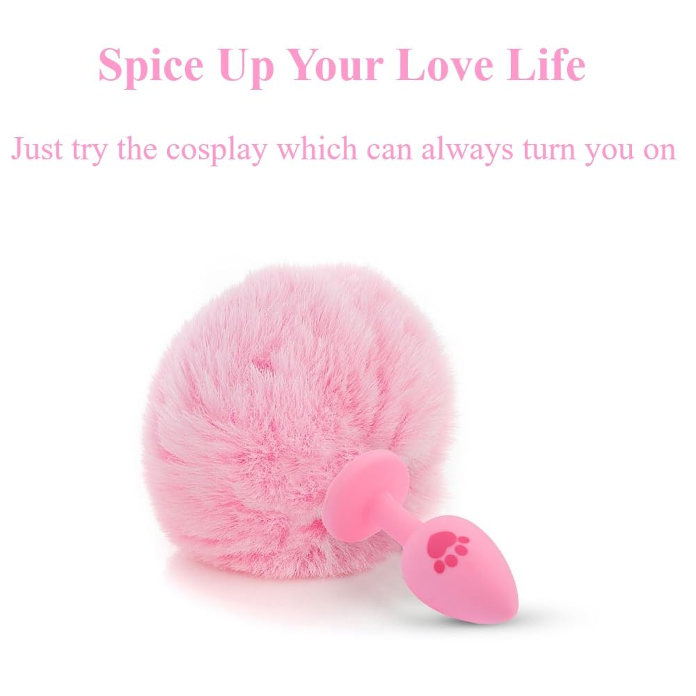 Anal Plug Fox Tail, 16 inch Pink Fluffy Tail Cat Claw Butt Plug Silicone Anal Sex Toy Cute Sexy Cosplay Erotic Role Play Game Anus Toy for Adults Female Women Men Couples: S