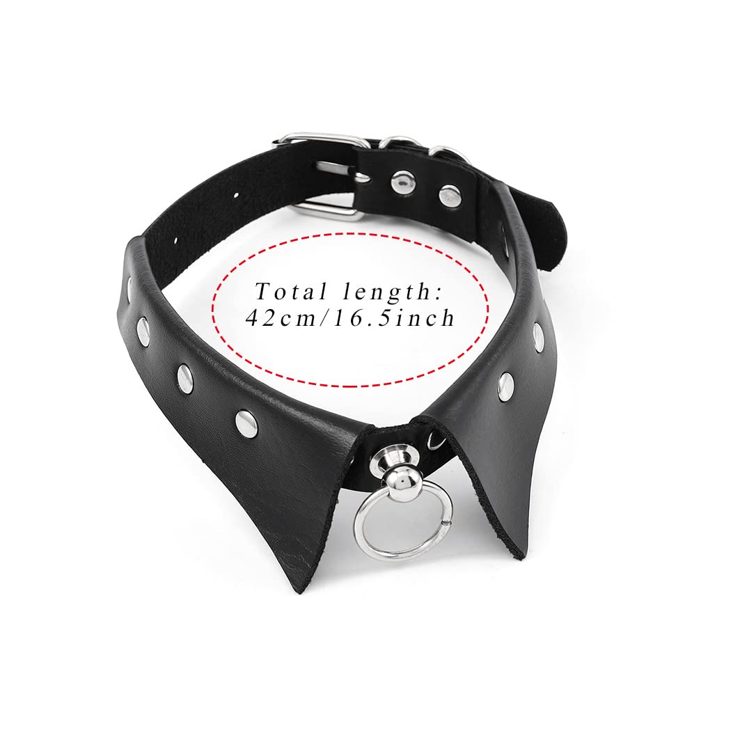 Urieo Gothic Leather Choker Necklace  Punk Nightclub Jewerly Accessories for Women: Black