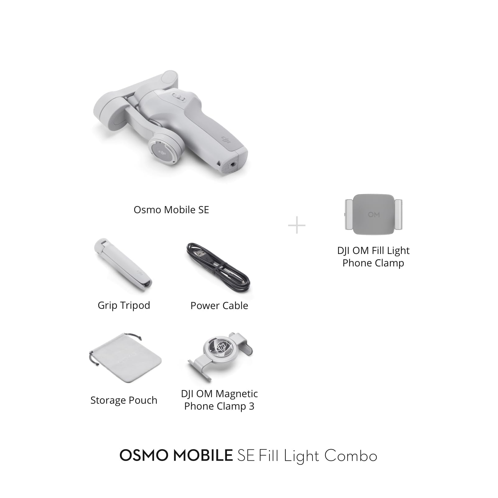 DJI Osmo Mobile SE, 3-Axis Phone Gimbal, Portable and Foldable, Gimbal Stabilizer for iphone, Andriod, ShotGuides, ActiveTrack 6.0, Vlogging Stabilizer for Youtube, TikTok, Travel: Osmo Mobile SE Fill Light Combo