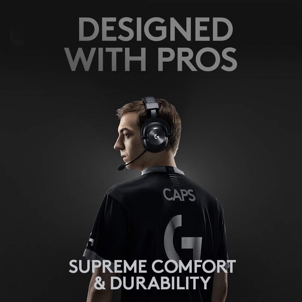 Logitech G PRO X Wireless LIGHTSPEED Gaming  with Blue VOCE Mic Filter Tech, 50 mm PRO-G Drivers, and DTS Headphone:X 2.0 Surround Sound, 20+ Hour Battery Life - Black: Headset