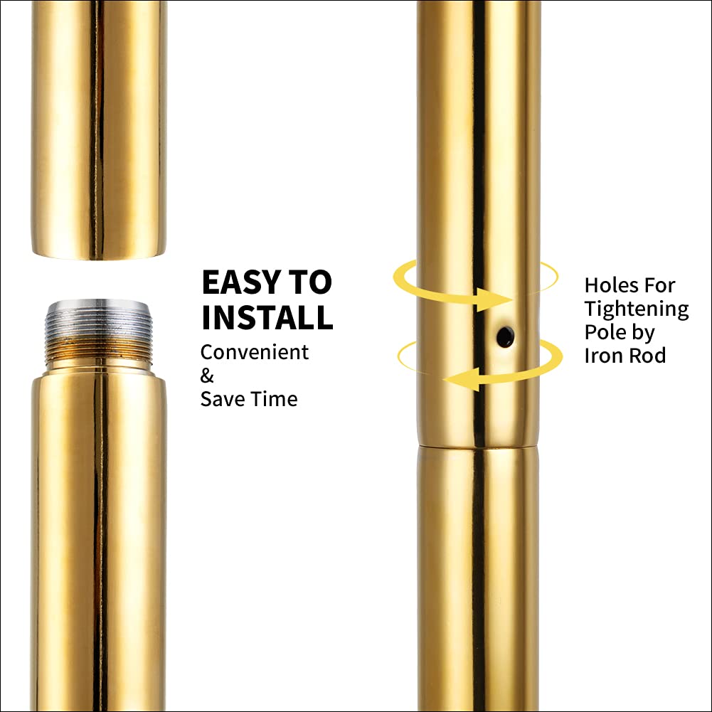 PRIORMAN Dance Pole Set -Premium Height Adjustable 7.38-8.85ft Portable 45mm Diameter 360°Spinning Dancing Pole for Home,200KGS Capacity,Drill-Free Installation with Floor-to-Ceiling Stability
