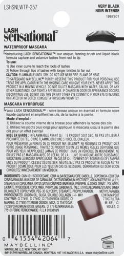 Maybelline Lash Sensational Waterproof Mascara, Lengthening and Volumizing for a Full Fan Effect, Brownish Black, 1 Count thumbnail 3