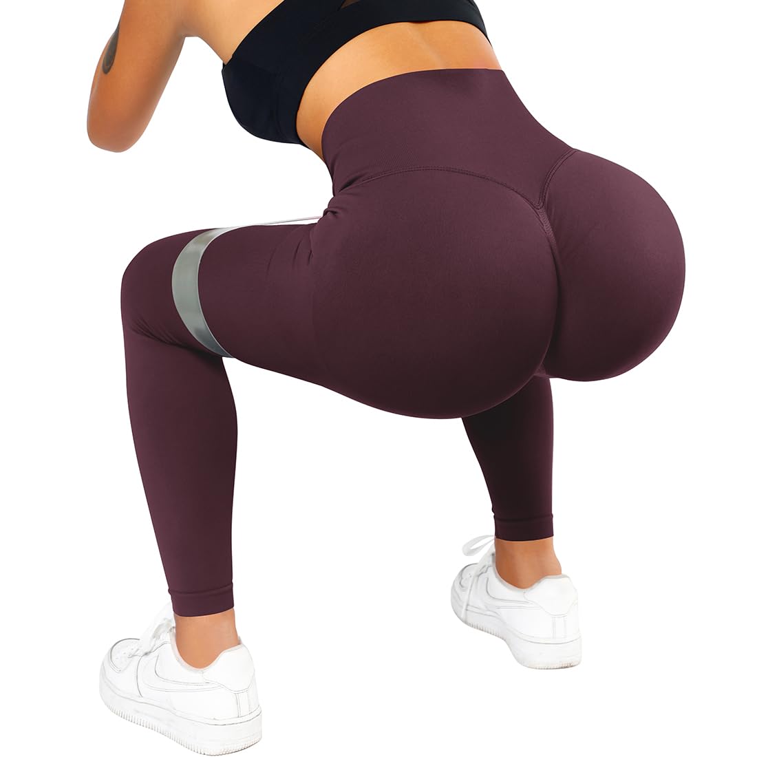 SUUKSESS Women Crossover Seamless Leggings Butt Lifting High Waisted Workout Yoga Pants thumbnail 5