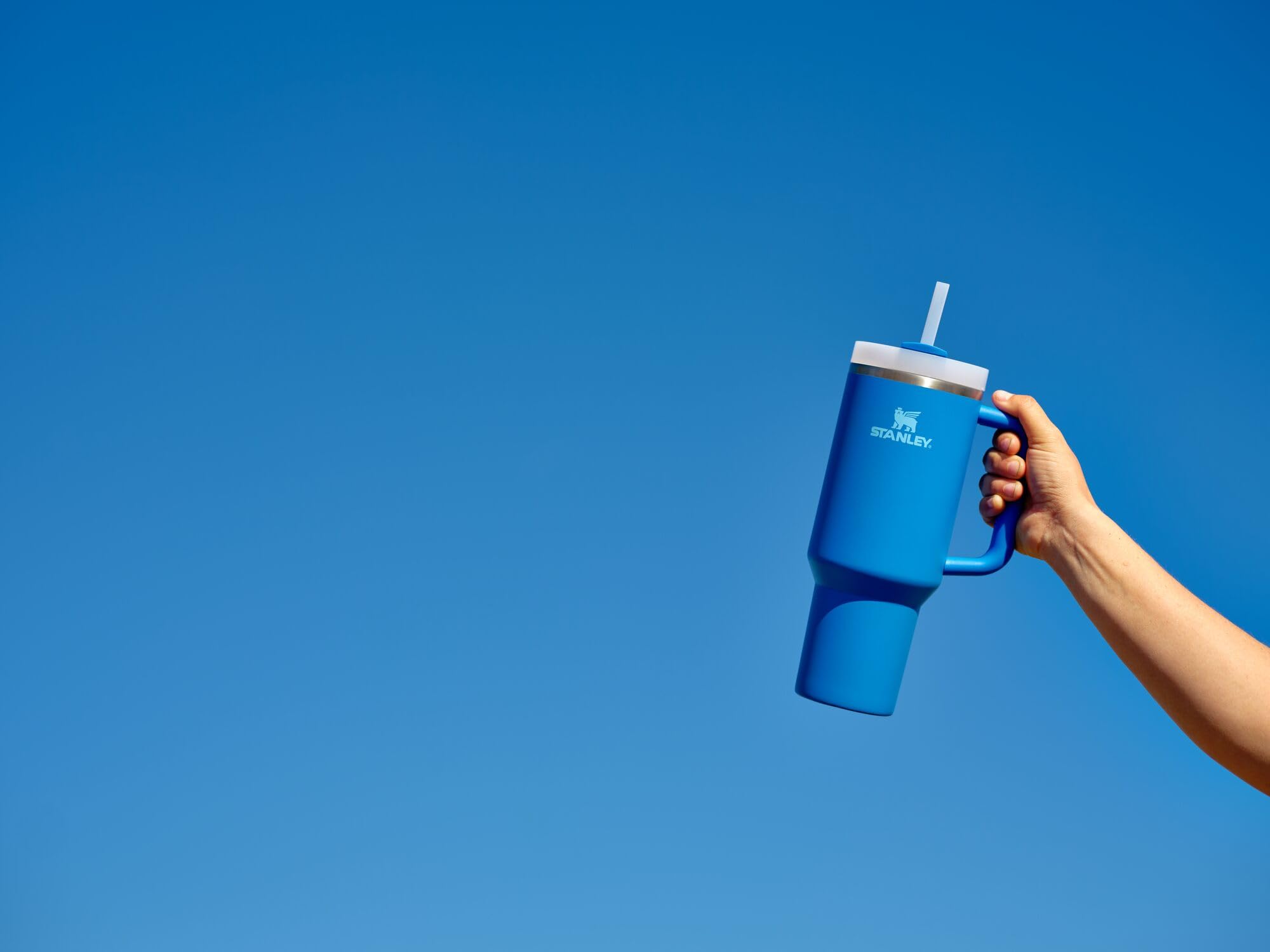 Stanley Quencher H2.0 Tumbler with Handle and Straw 30 oz | Flowstate 3-Position Lid | Cup Holder Compatible for Travel | Insulated Stainless Steel Cup | BPA-Free | Rose Quartz 2.0: 40 Ounces Azure