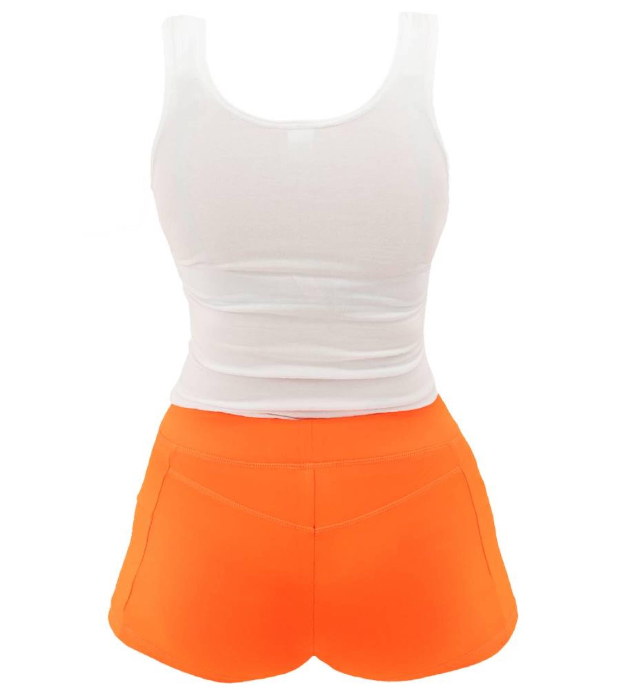 Ripple Junction Hooters Girl Iconic Waitress Outfit Includes Tank Top and Shorts Set Officially Licensed: Medium White/Orange
