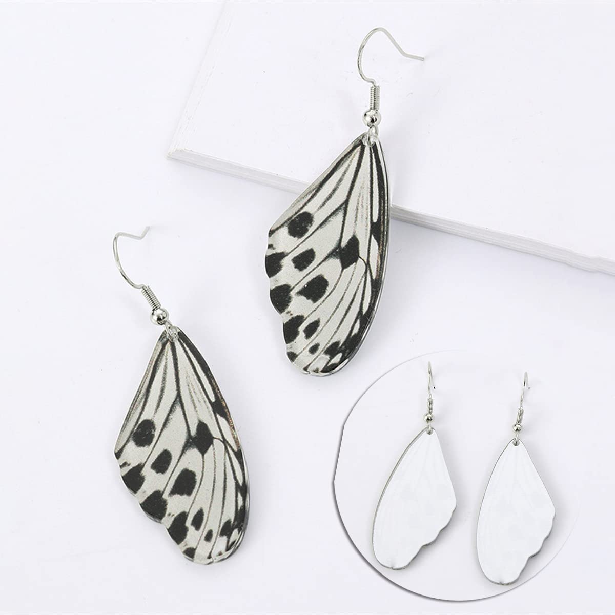 Moth Butterfly Earrings.Punk Insect Drop Earrings Color Acrylic Moth Wing Earrings Statement Black Earrings Party Jewelry for Women