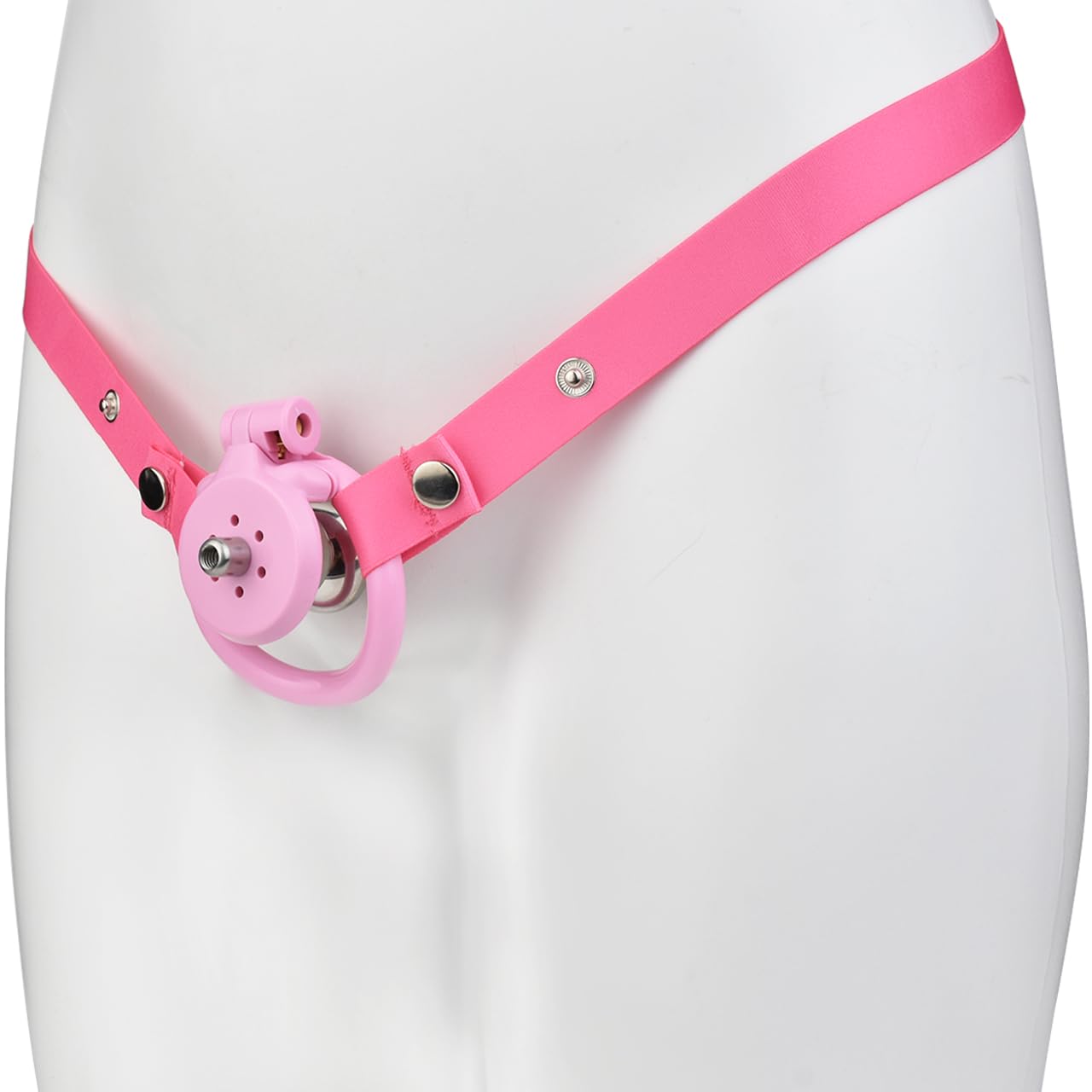Resin & Stainless Steel Cock Chastity Cage Devices, Negative and Flat Locks Men Penis Cage, Urine Divertor, 2 Keys, and 4 Size Rings - Pink Sissy BDSM Male Sex Toys (Pink, Original): wear Pink