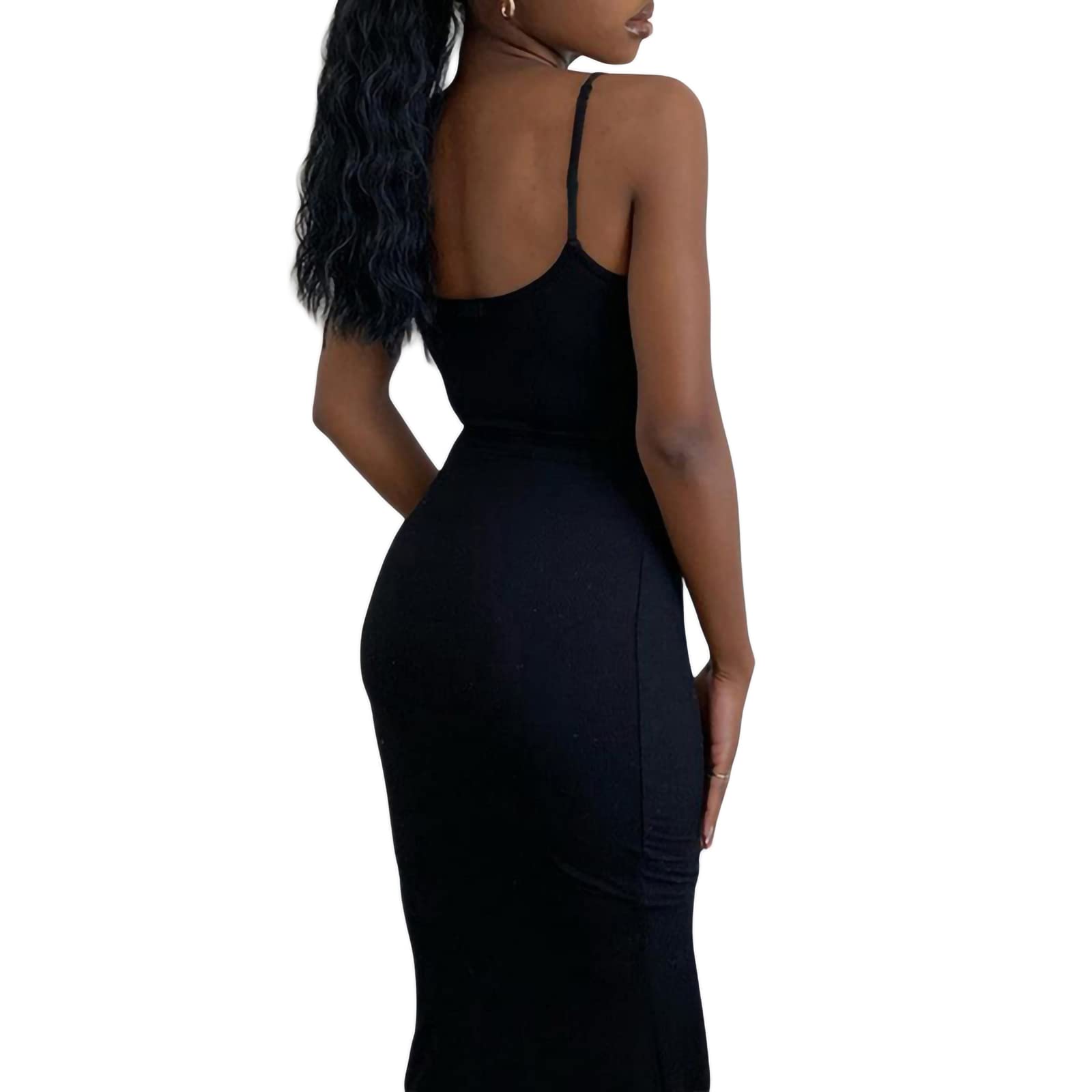 Women Bodycon Maxi Slip Dress Summer Sleeveless Strappy Backless Evening Party Long Dress