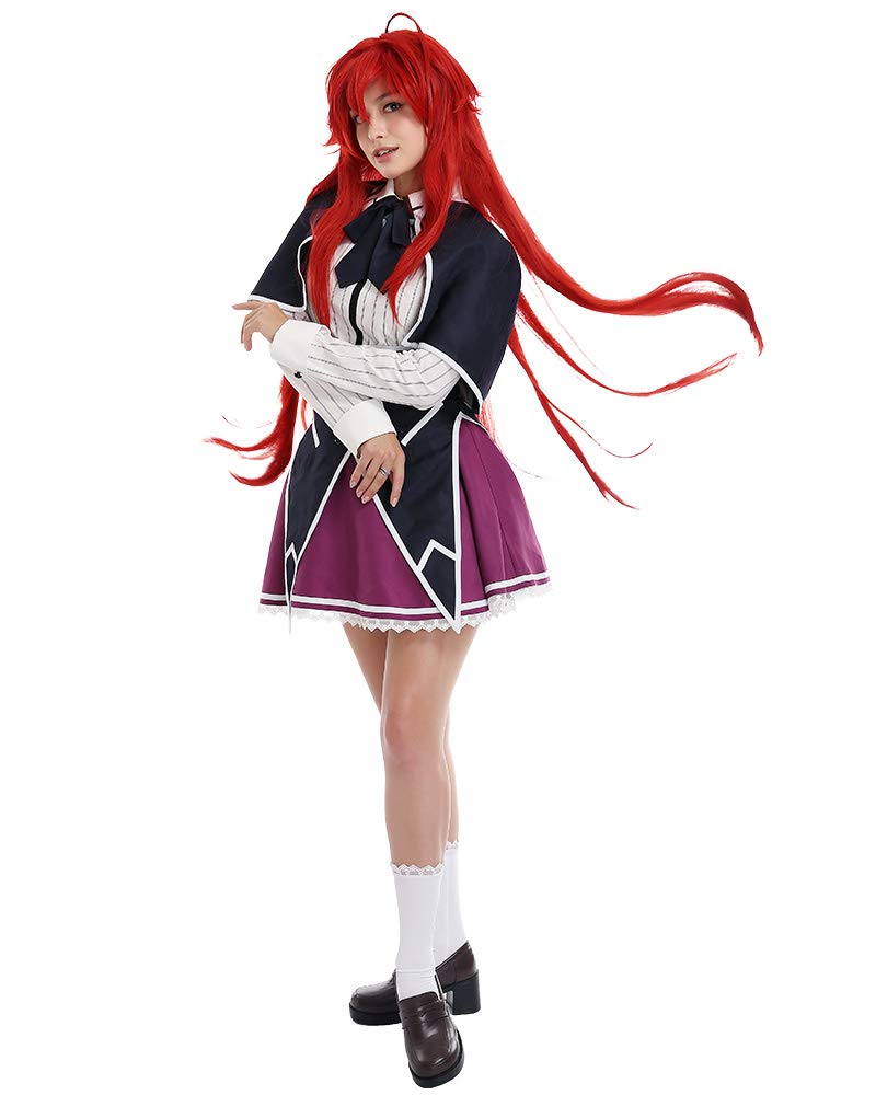 Haikyuu Women Crimson Haired Ruin Princess Cosplay School Uniform Costume With Cape Sock Dress Halloween Comic Con
