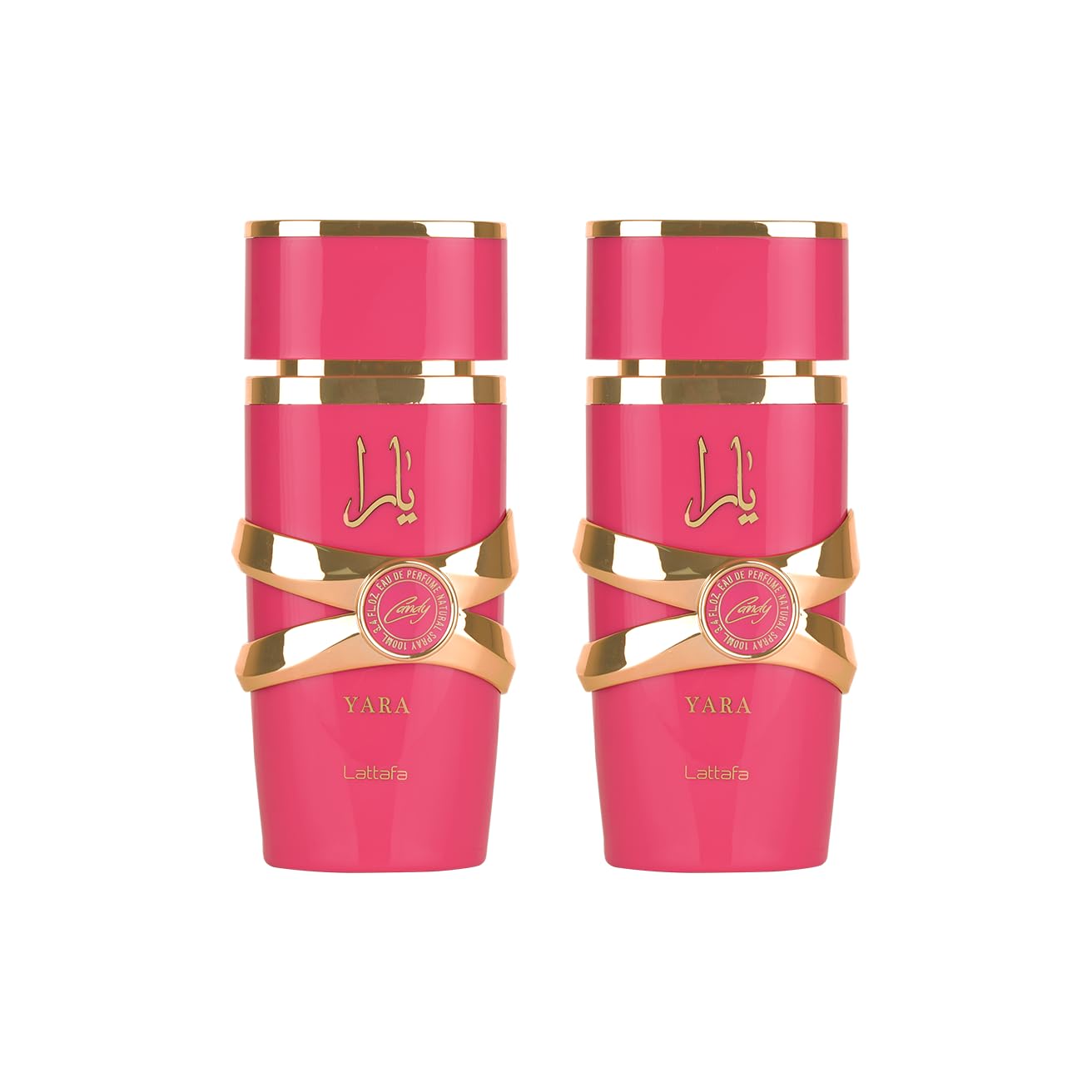 Lattafa Yara Candy - Vanilla, Fruity, Citrus, Floral - Eau de Parfum Long-Lasting Fragrance for Women, 3.40 Ounce / 100 ml: Citrus, Musk, Fruity 3.4 Fl Oz (Pack of 2)
