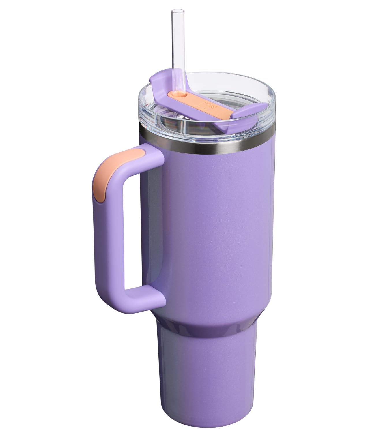 Stanley Quencher H2.0 Tumbler with Handle and Straw 30 oz | Flowstate 3-Position Lid | Cup Holder Compatible for Travel | Insulated Stainless Steel Cup | BPA-Free | Rose Quartz 2.0: 40 Ounces Periwinkle Shimmer