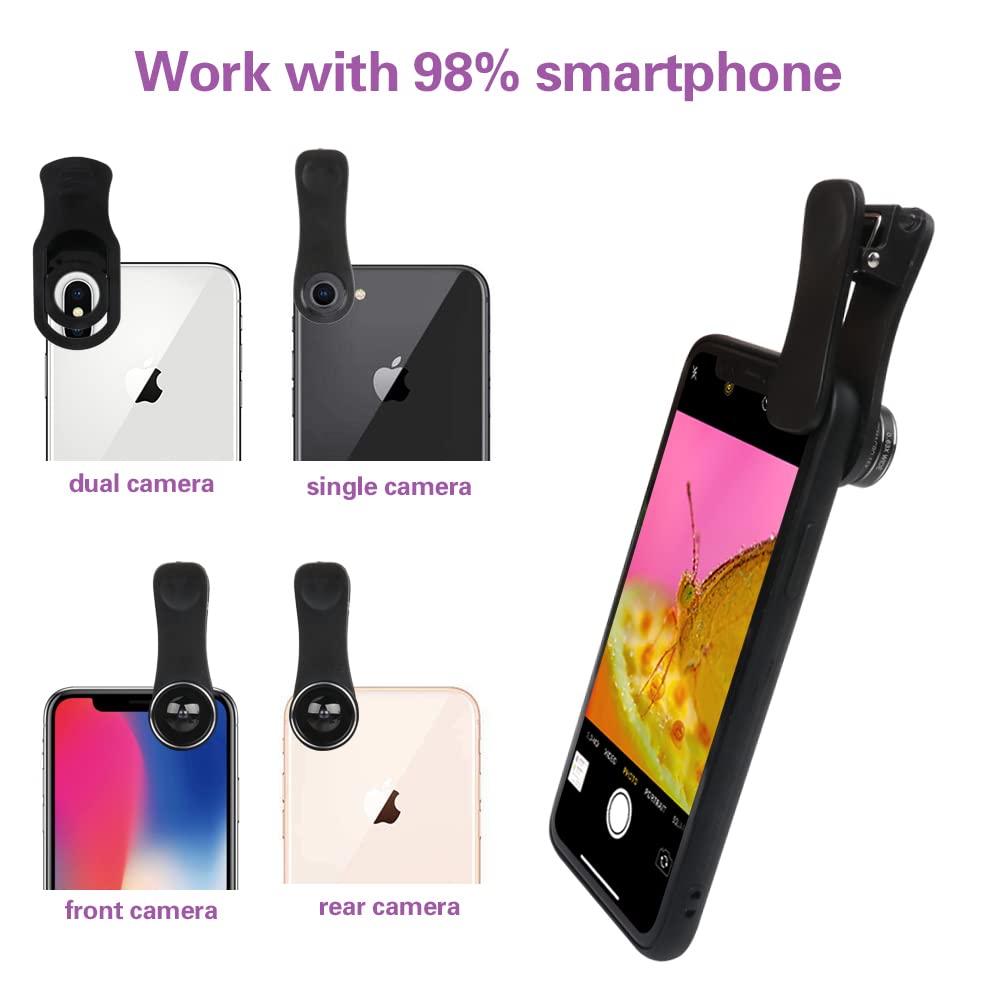 Godefa Cell Phone Camera Lens with Tripod+ Shutter Remote,6 in 1 18x Telephoto Zoom Lens/Wide Angle/Macro/Fisheye/Kaleidoscope/CPL, Clip-On lense Compatible for iPhone X 8 7 6s Plus, Samsung and More: Phone Camera Lens, 6 lenses+ LED Light+ Remote Shutter+ Tripod, 18X Telephoto Zoom/Wide angle/Macro/Fisheye/CPL/Kaleidoscope camera lens kit for iPhone Xs X XR 8 7 6 Plus Samsung and Android