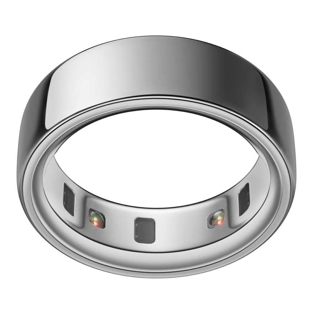 Oura Ring 4 - Silver - Size 5 - Smart Ring - Size First with Oura Ring 4 Sizing Kit - Sleep Tracking Wearable - Heart Rate - Fitness Tracker - Up to 8 Days of Battery Life: Silver 5