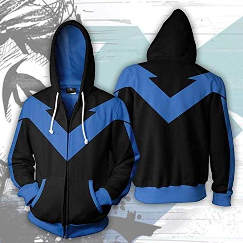 LILLIWEEN Superhero Hoodie Halloween Cosplay Costume Men's Hooded Sweatshirt Jacket