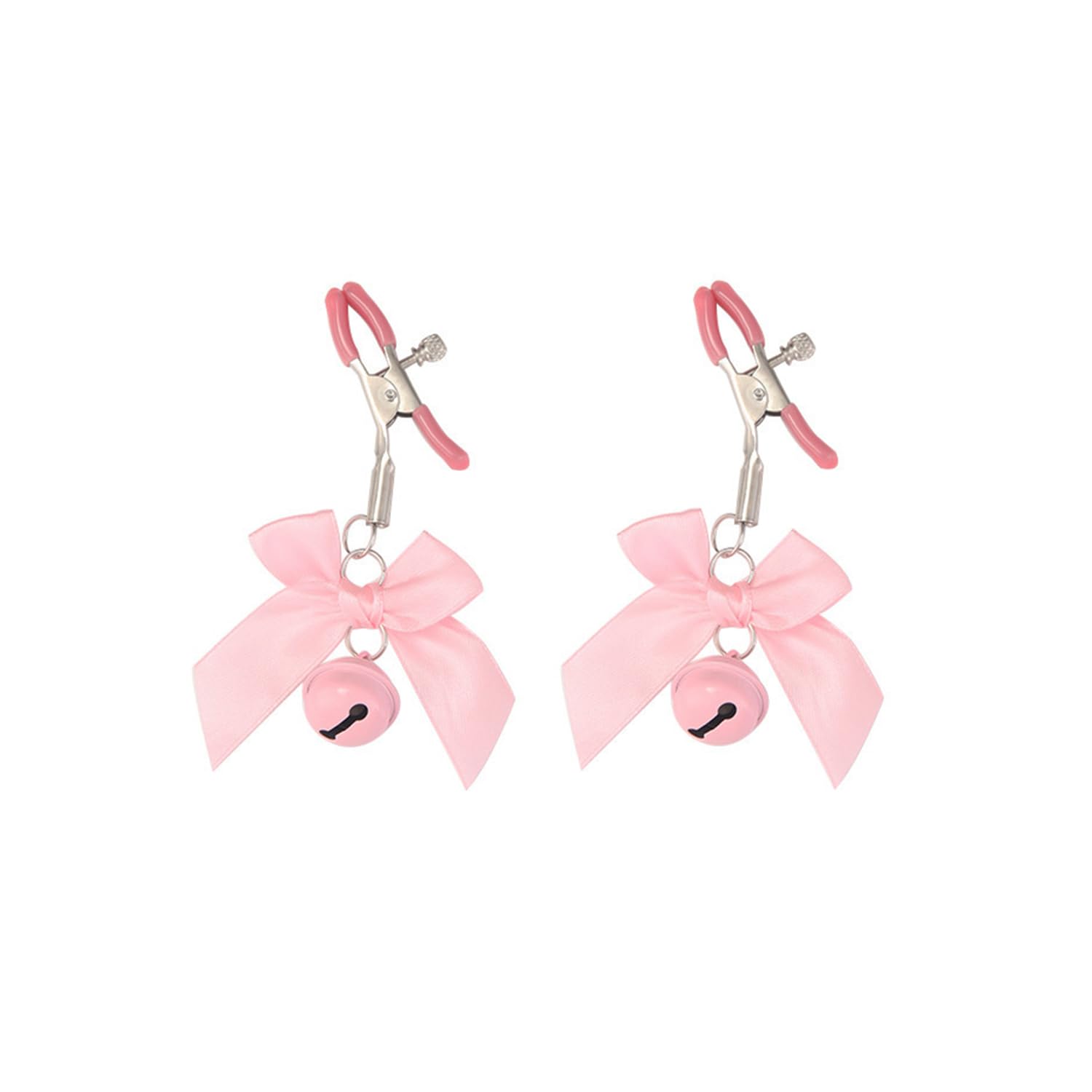 Body Clamps Adjustable Pressure Body Clips Stainless Steel Body Ring with Bowknot and Bells Body Clamps Non Piercing Body Jewelry Faux Body Jewelry