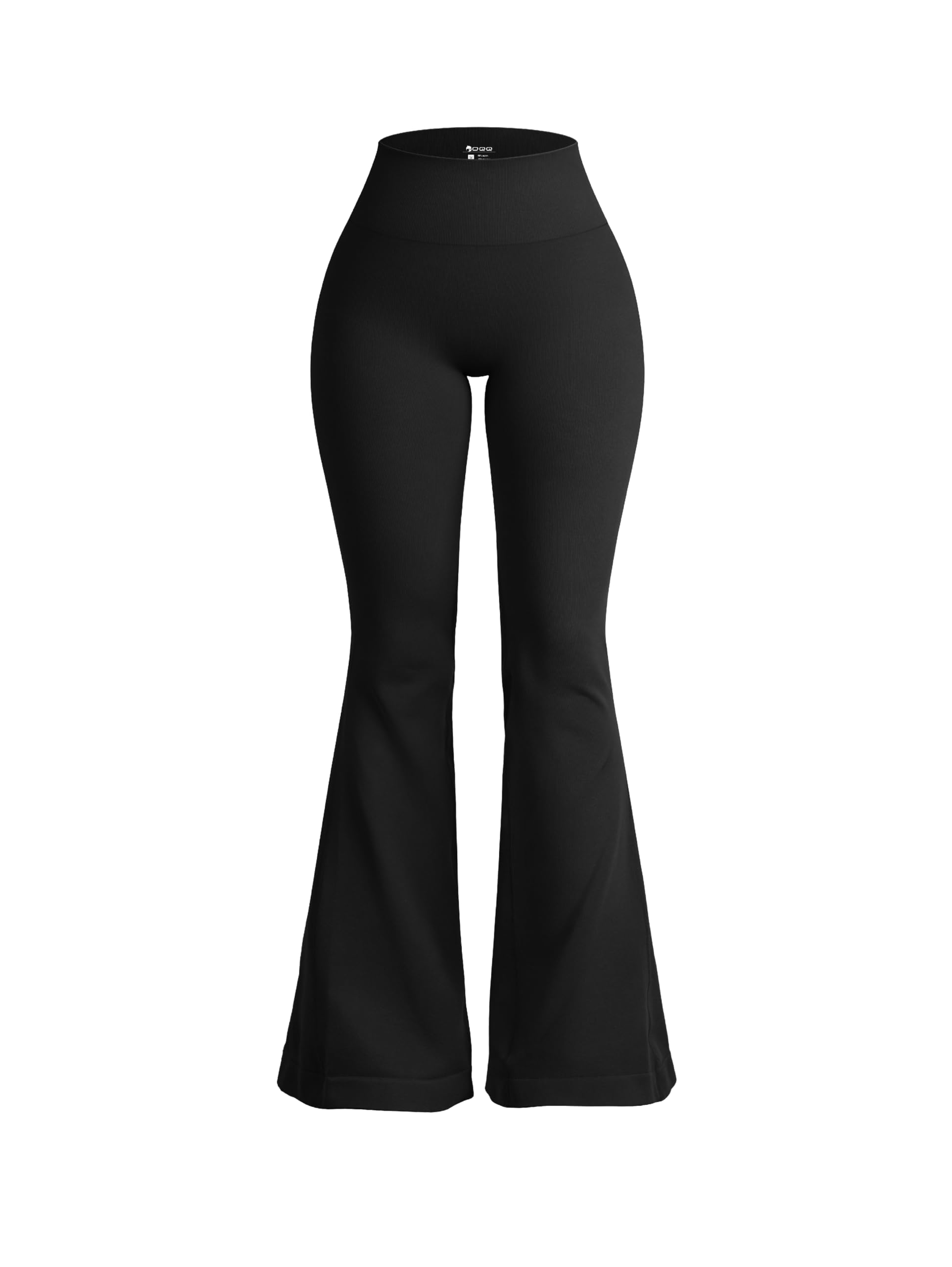 OQQ Women's Flared Pants High Waisted Yoga Leggings Stretchy Bell Buttom Wide Leg