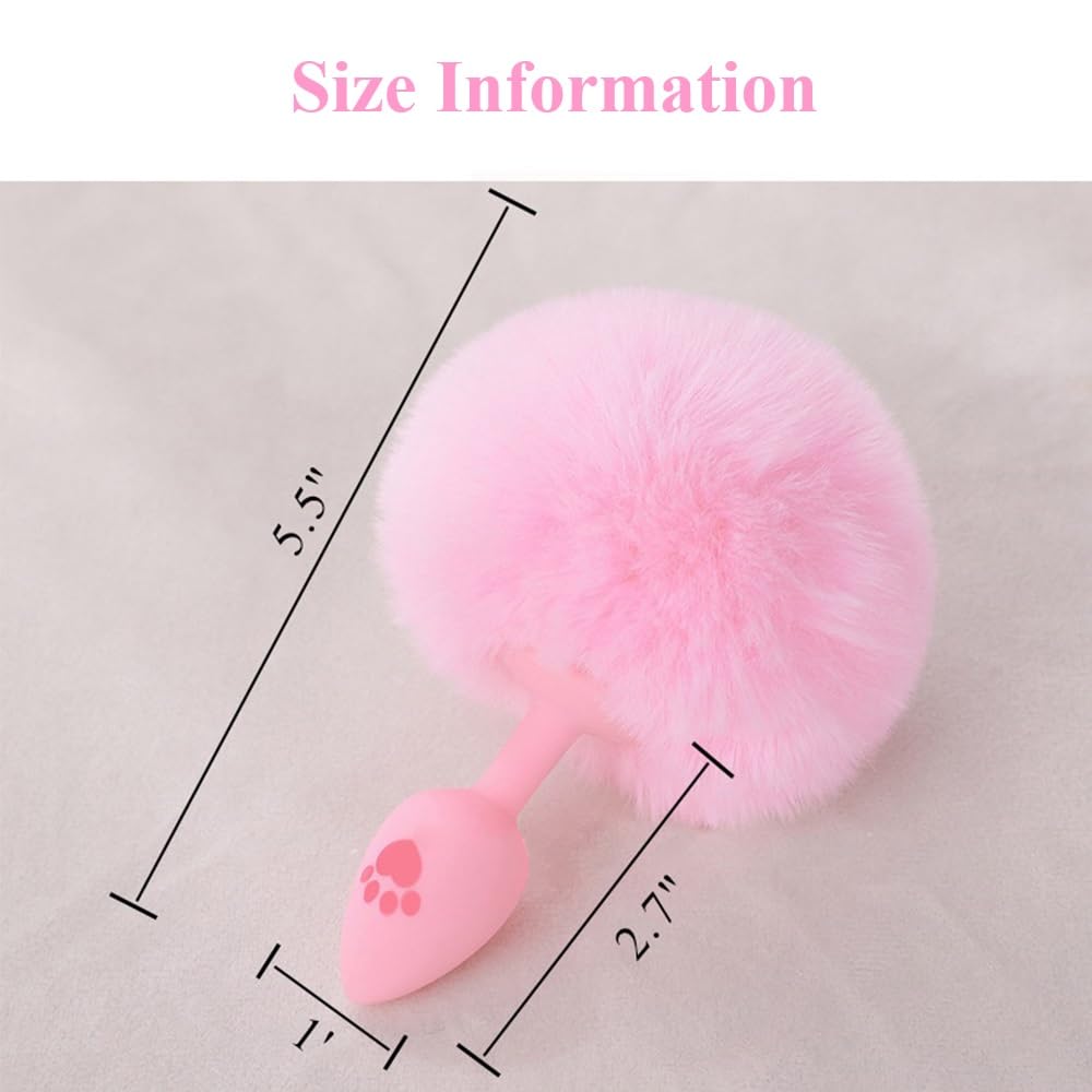 Anal Plug Fox Tail, 16 inch Pink Fluffy Tail Cat Claw Butt Plug Silicone Anal Sex Toy Cute Sexy Cosplay Erotic Role Play Game Anus Toy for Adults Female Women Men Couples: S