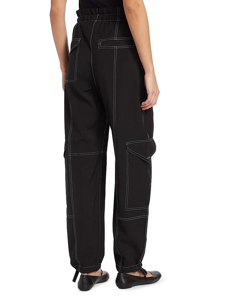 Ganni, Wide-Leg Drawstring Cargo Pants thumbnail 4