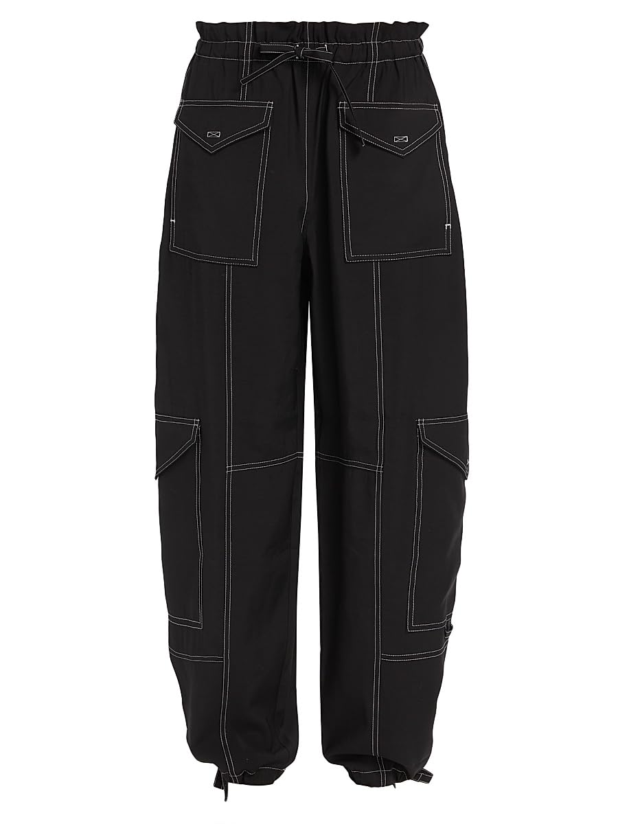 Ganni, Wide-Leg Drawstring Cargo Pants thumbnail 1