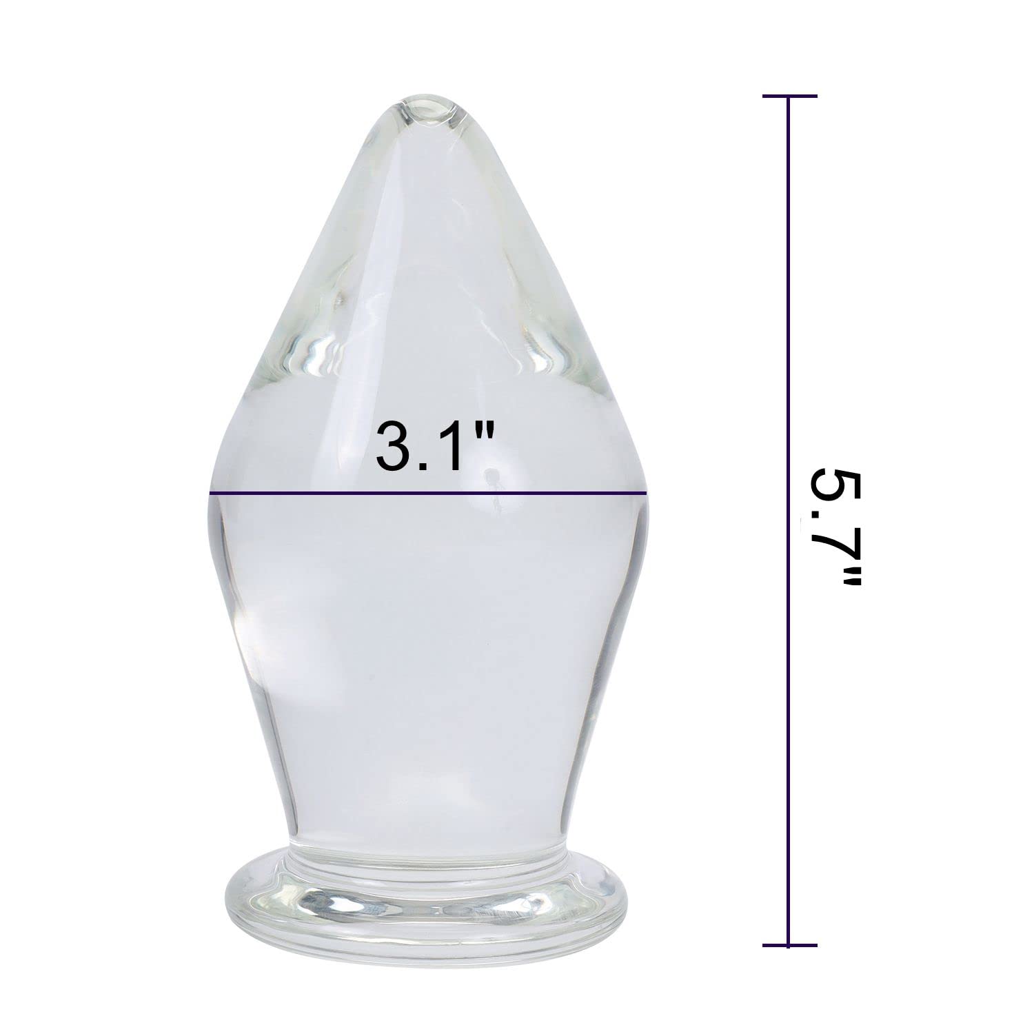 Epichao Huge Head Glass Butt Plug Crystal Anal Plug Bum Plug Bomb Plug Anal Trainer Anal Expander Training Sex Toy (): 3.15"