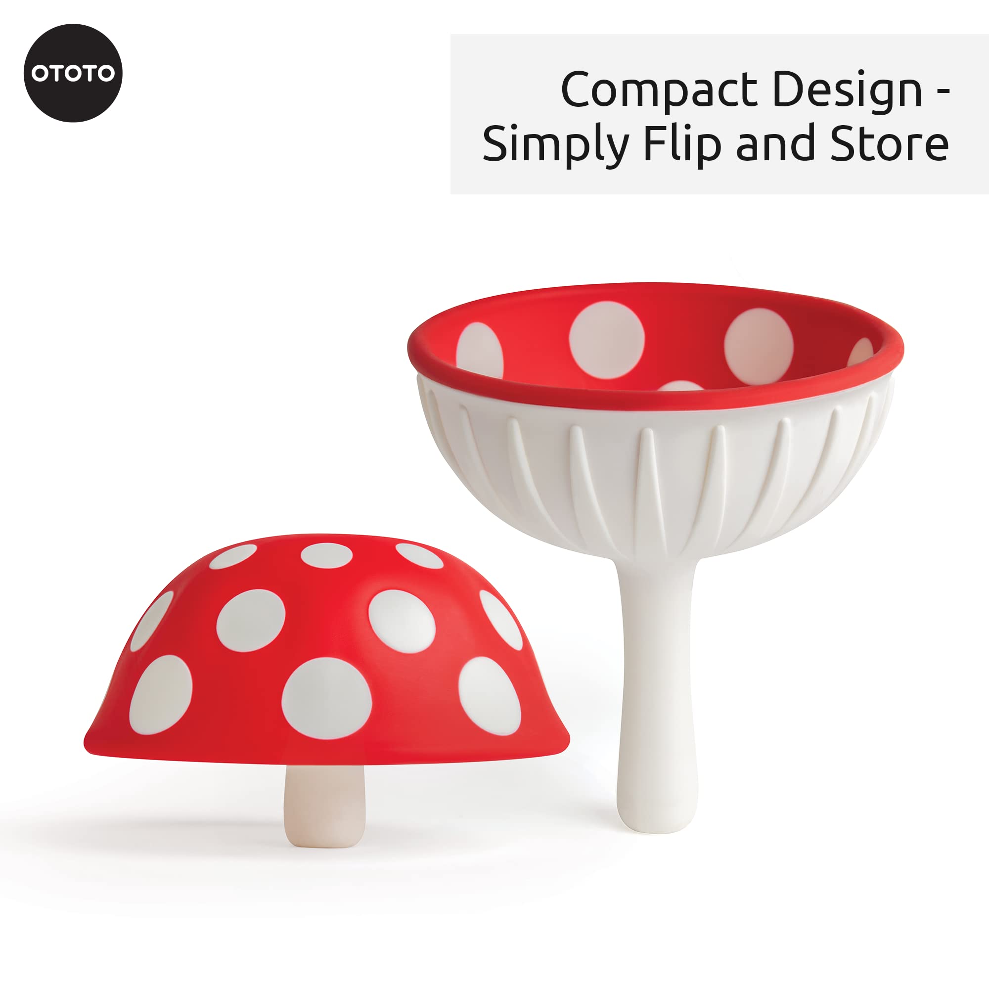 OTOTO Mushroom - Foldable Small Kitchen Funnel with Wide Mouth for Jars. Bottle Liquid Transfer - Silicone, 100% Food Safe, BPA Free, Dishwasher Safe: Magic Mushroom Xl