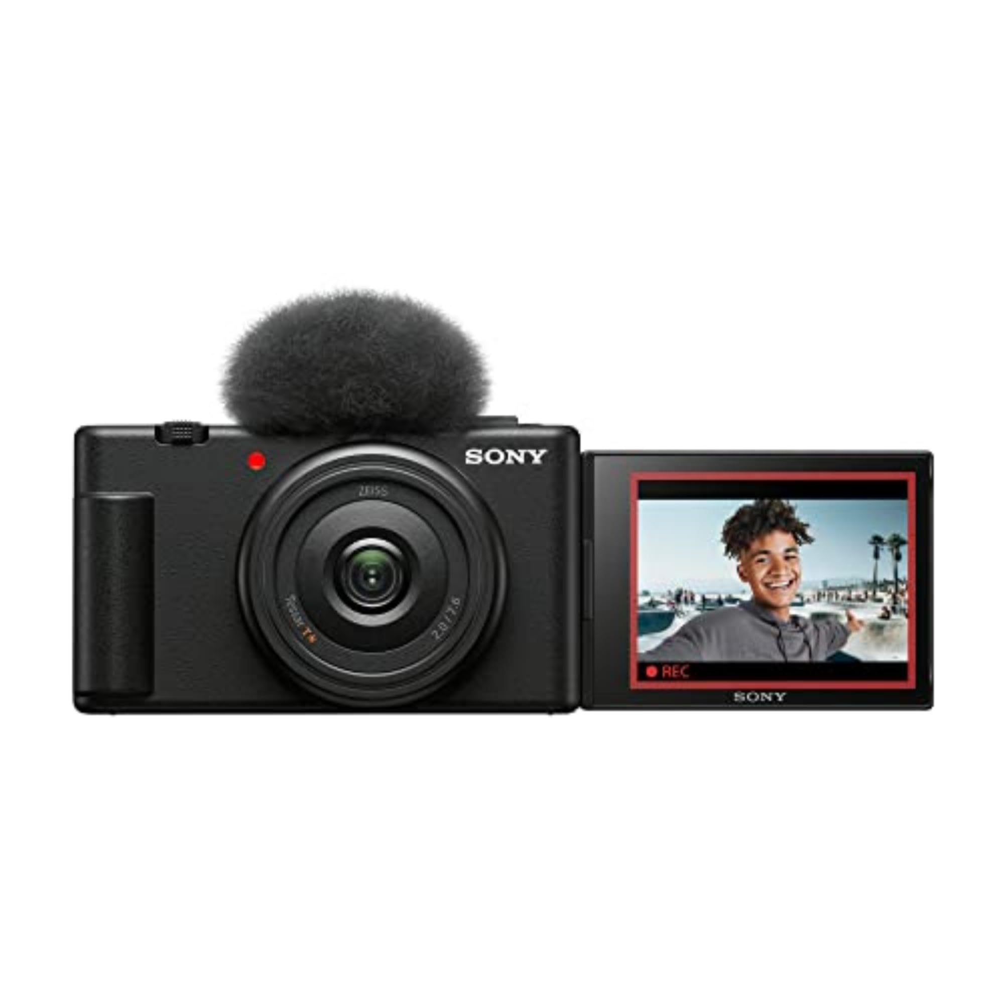 Sony ZV-1F Vlog Camera for Content Creators and Vloggers White: Black Camera Only