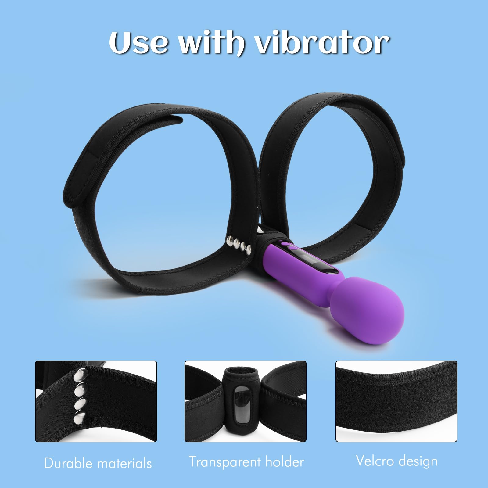 Sex Toy Restraint Leg Straps, Vibrator Elasticity Constrained Forced Strap for Women Hands-Free Play, Adjustable Bondage Leg Straps, Elasticity Constrained Forced Strap for a Variety of Vibrators