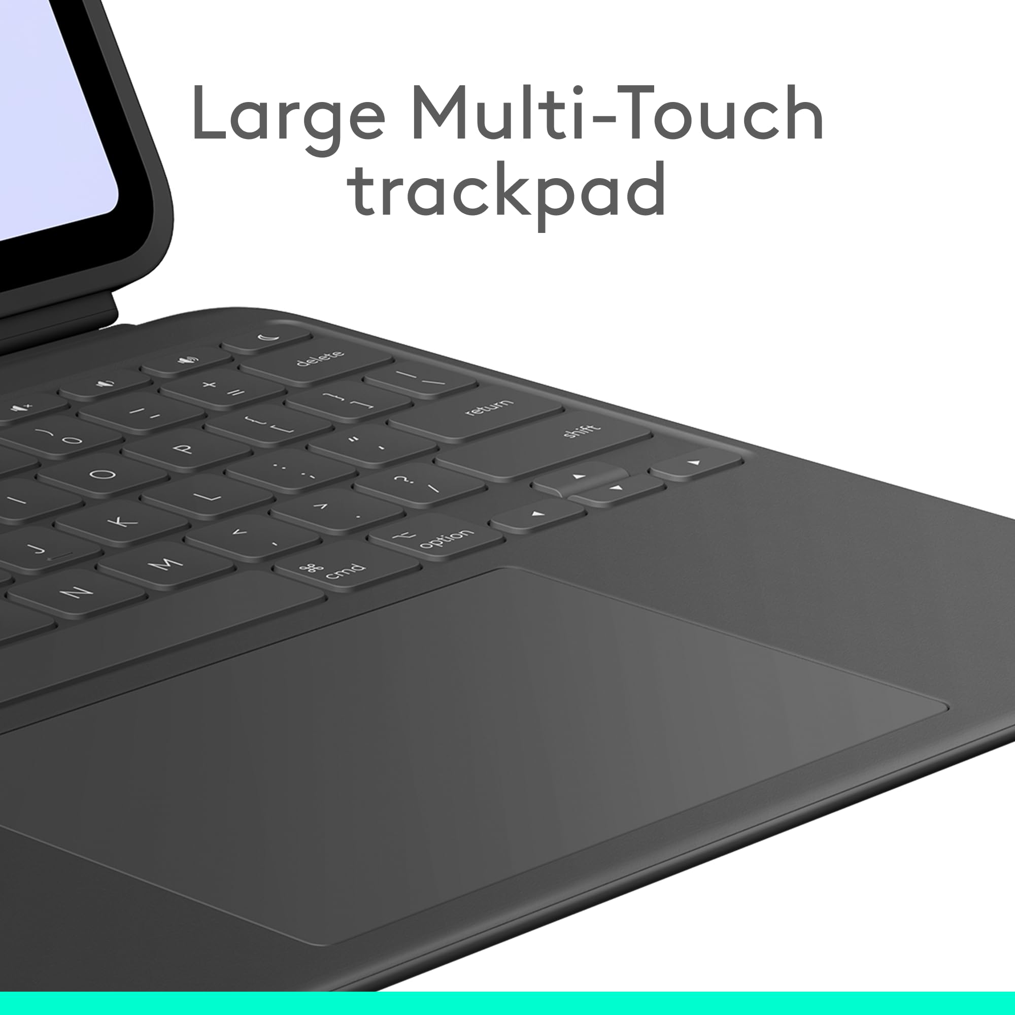 Logitech Combo Touch iPad Pro 13-inch (M4)(2024) Keyboard Case - Detachable Backlit Keyboard with Kickstand, Comfortable Typing, Multi-use Mode - Midnight Black