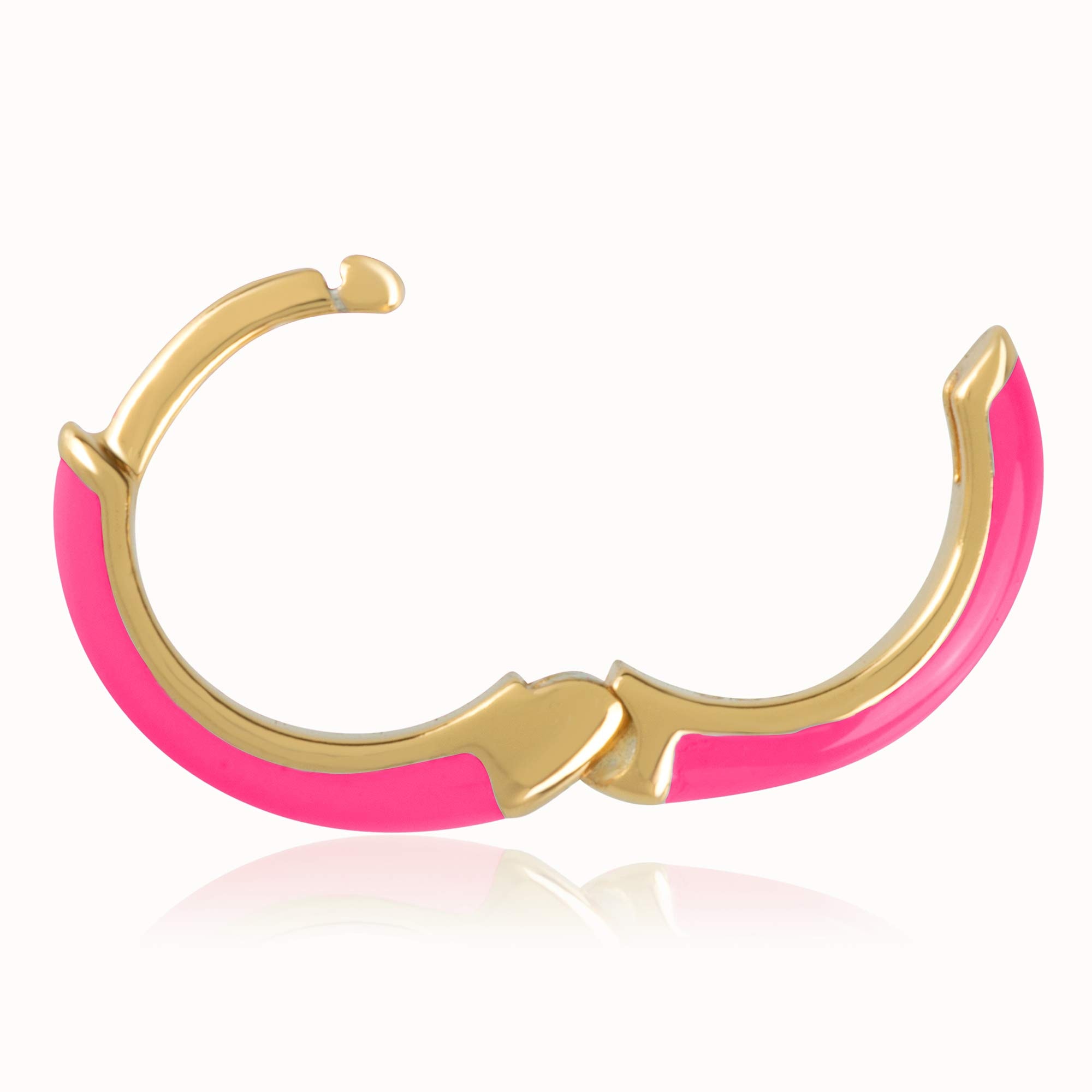 14K Gold Plated Sterling Silver Enamel Color Huggie Hoop Earrings for Women – Wide Range of Vibrant Color Options Available thumbnail 5