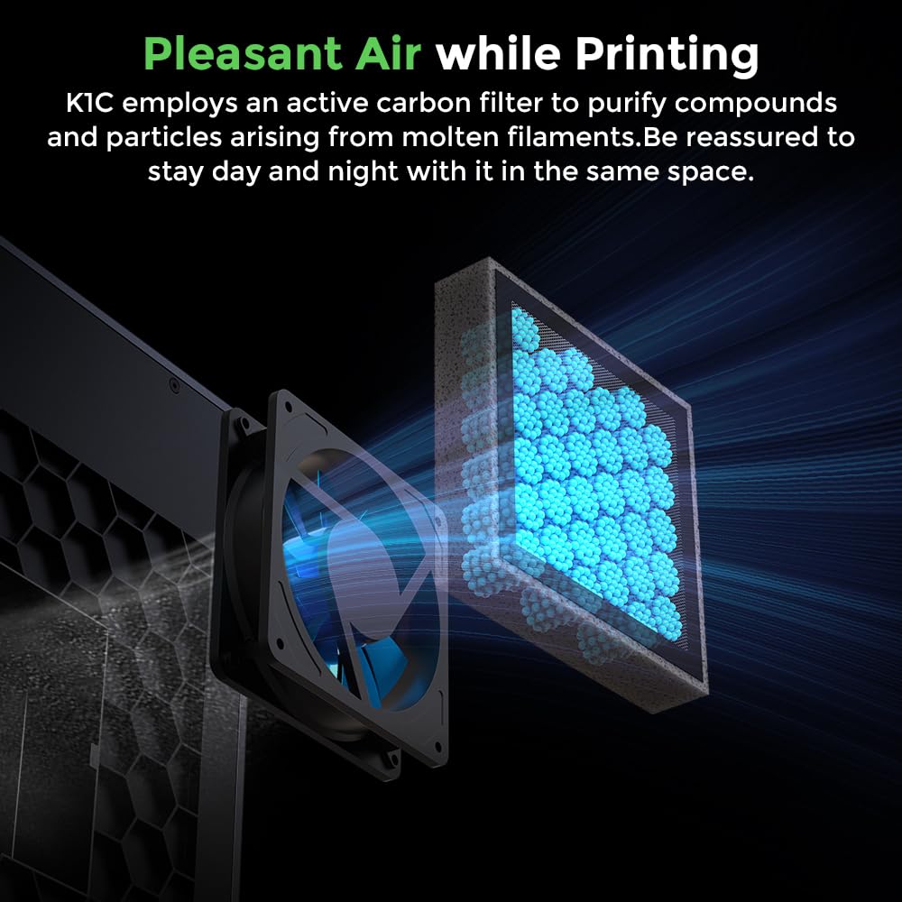 Creality  3D Printer, 2024 New Version 3D Printers with 600mm/s Fast Printing Speed, Support Carbon Fiber Filament 300℃ High-Temp Print, Auto Leveling and Clog-Free Direct Extruder: K1C