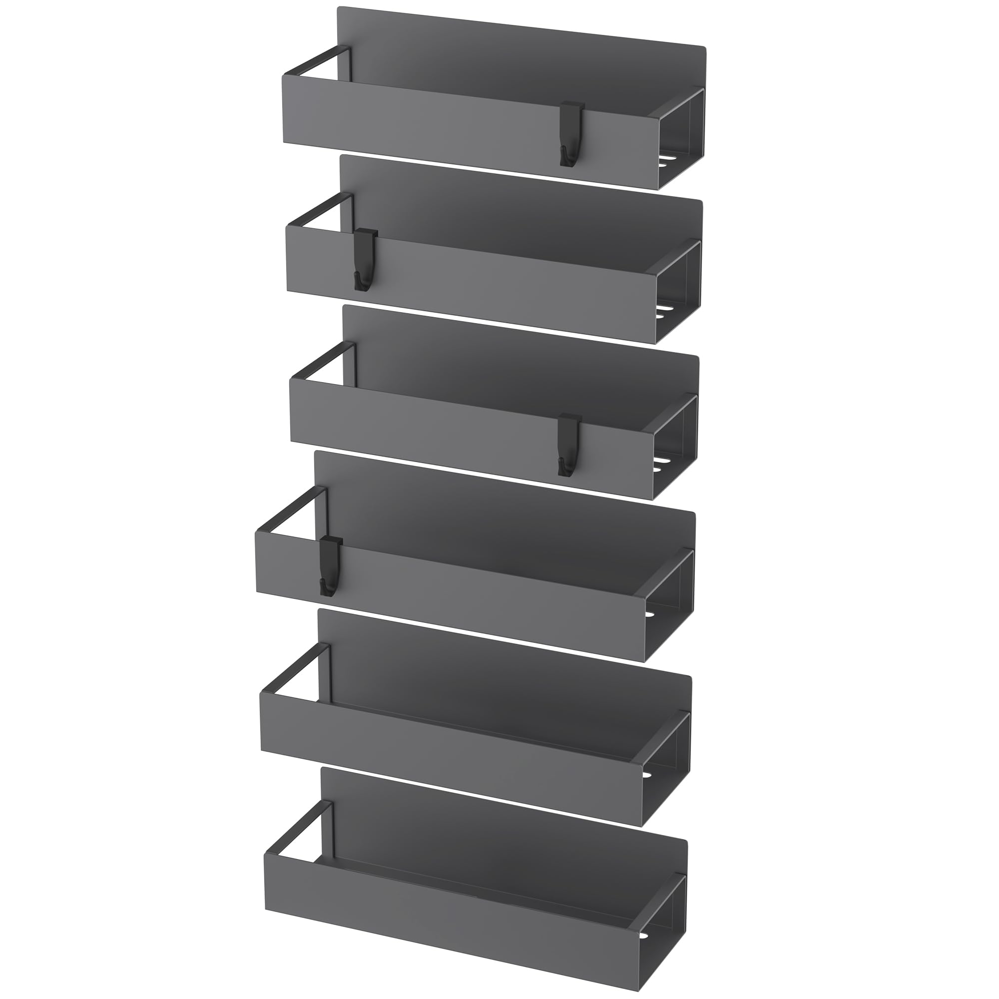 HuggieGems 6 Pack Magnetic Spice Storage Rack Organizer for Refrigerator and Oven, Red Fridge Organizers and Storage