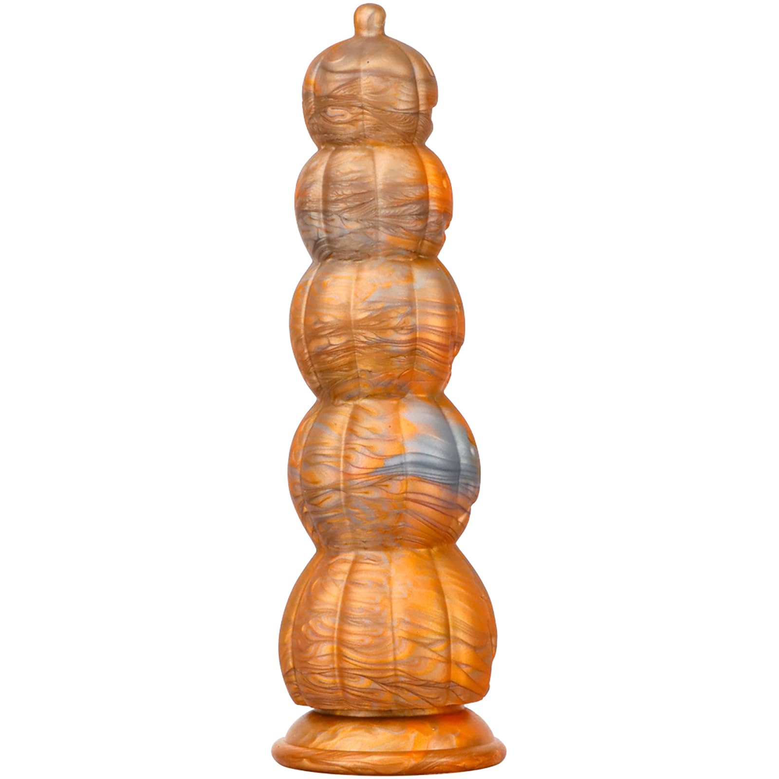 Pumpkin Realistic Dildo with uction Cup, 5 Beads Realistic Dildo Fake Penis Adult Sex Toy for Man Woman - S: L